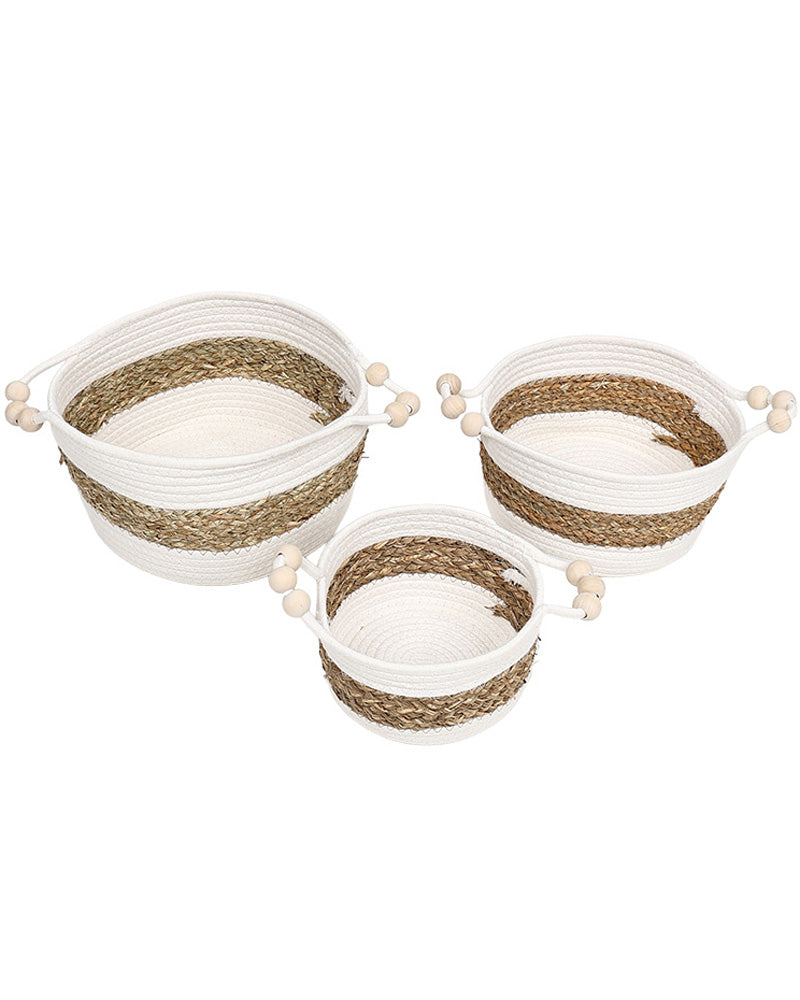 White & Natural Medium Storage Basket