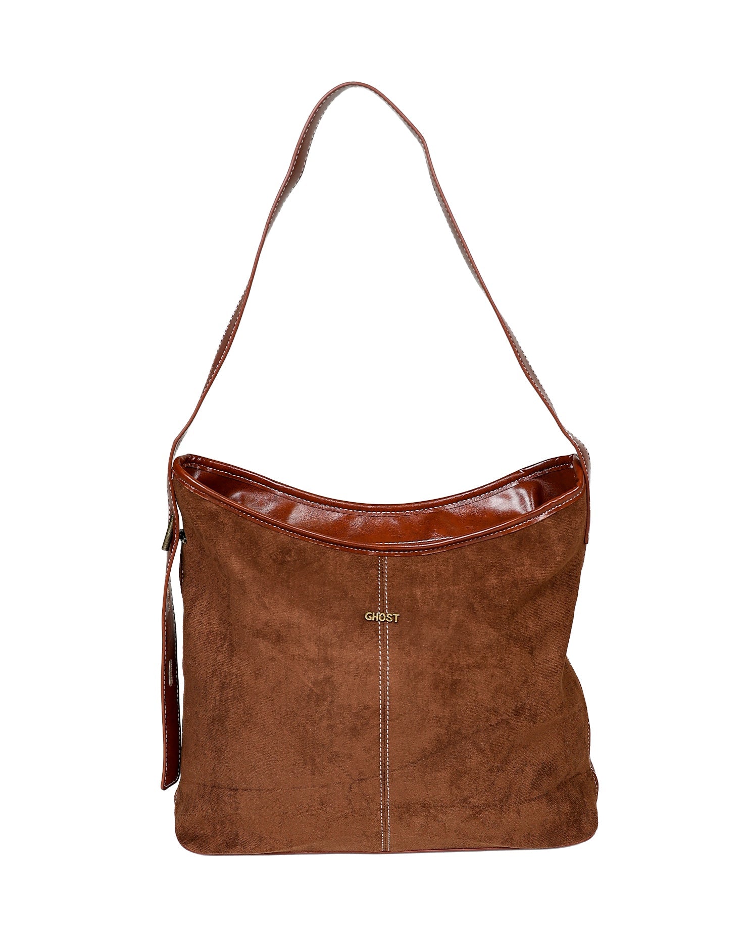 Chocolate Faux Suede Sue Sling Handbag