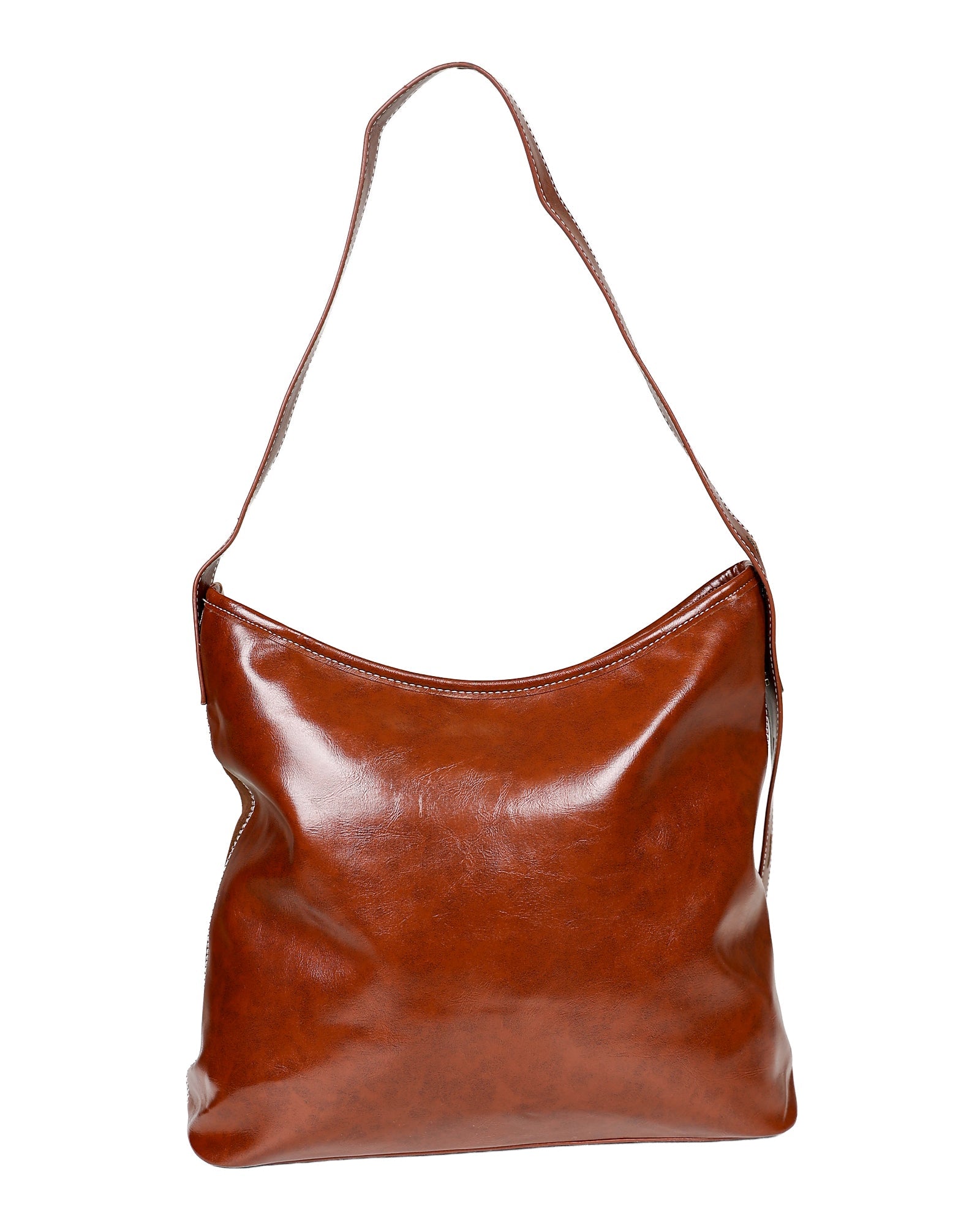 Chocolate Faux Suede Sue Sling Handbag