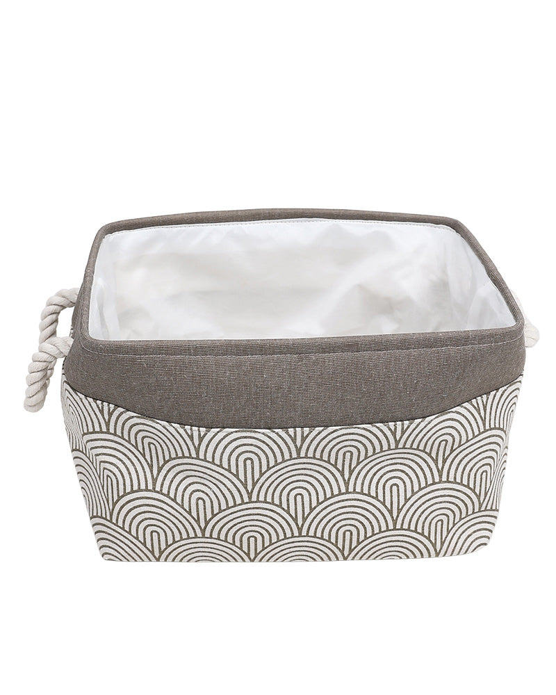 Natural Geometric Foldable Cotton Canvas Storage Basket