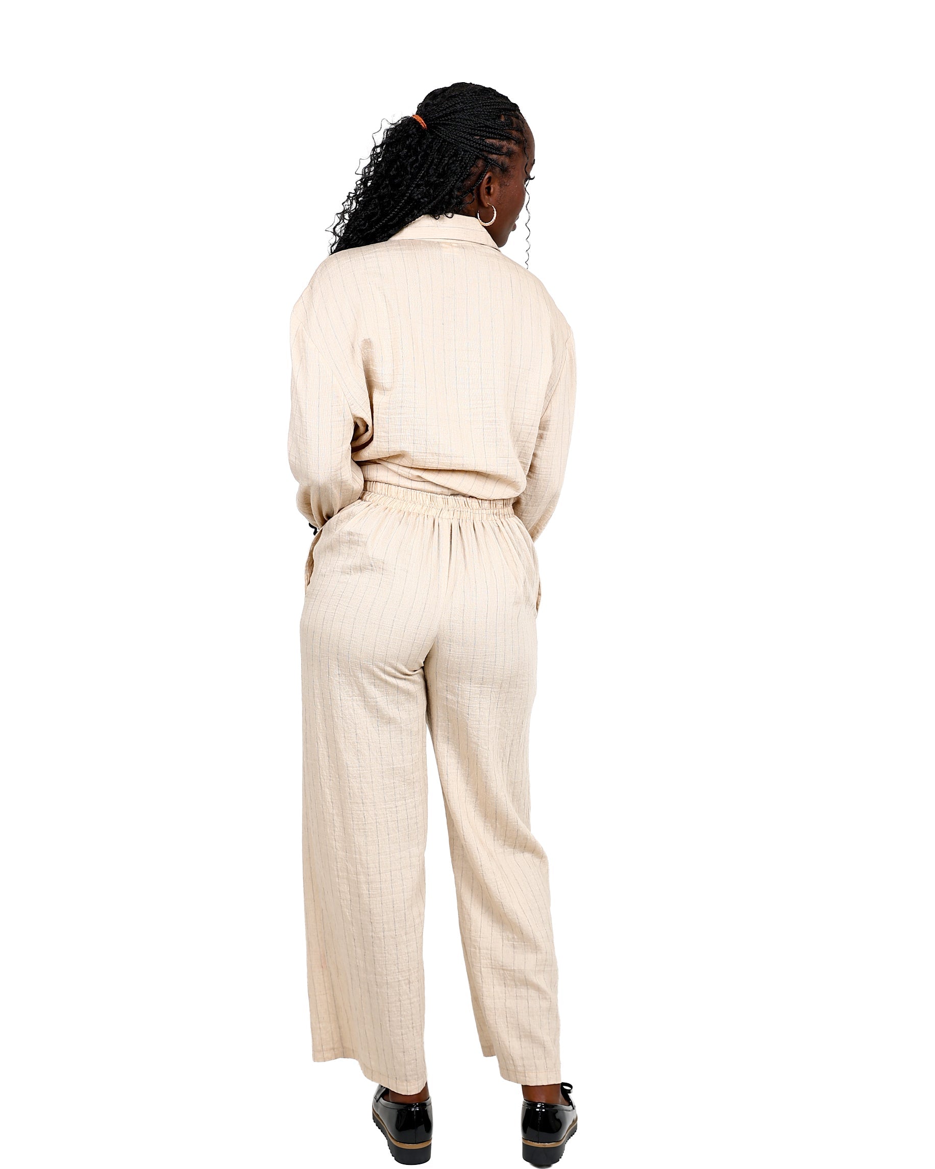 Stone Striped Wide Leg Pants