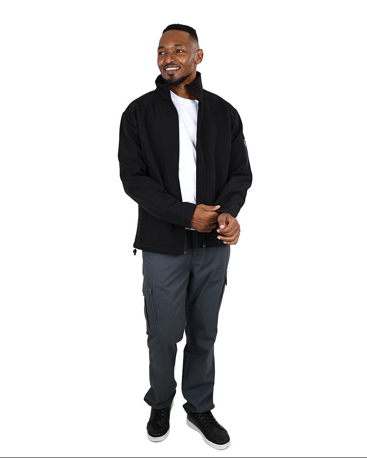 Black Softshell Bonded Fleece Lined Jacket