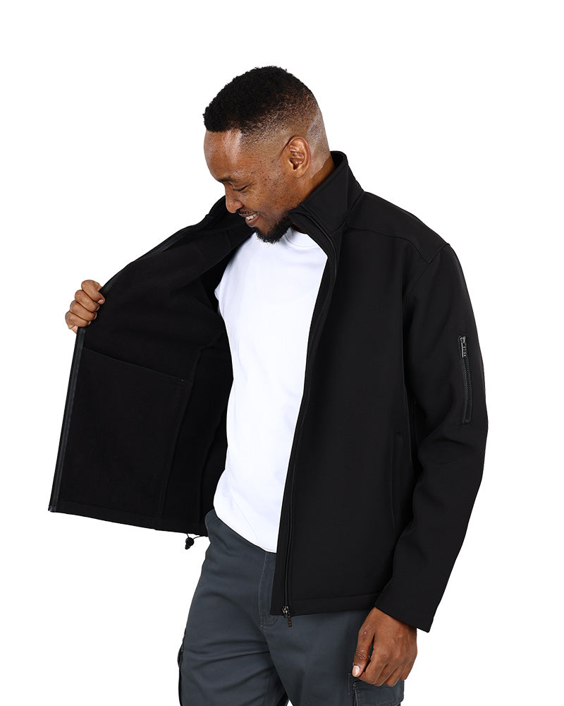 Black Softshell Bonded Fleece Lined Jacket