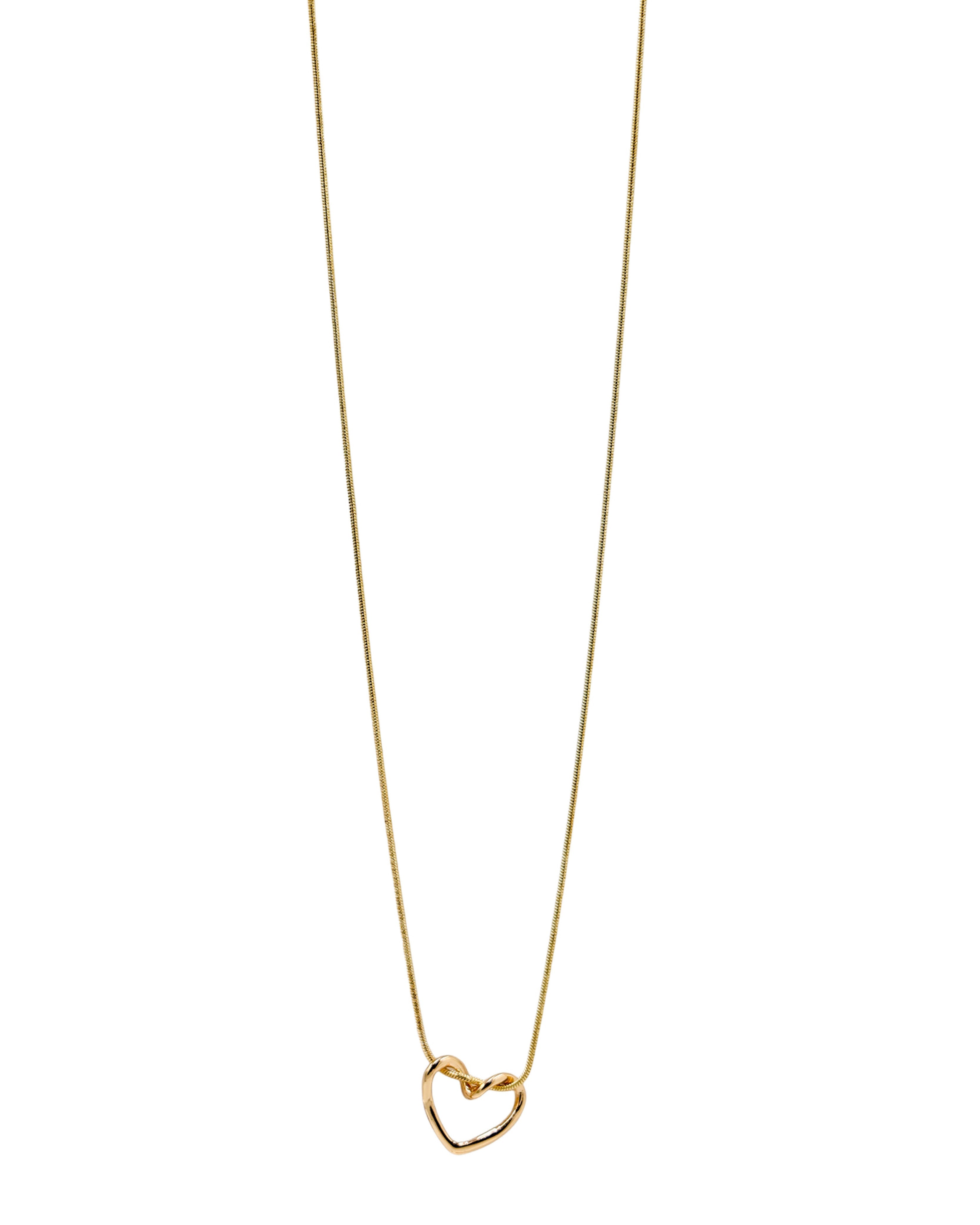 Gold Looped Heart Rope Necklace