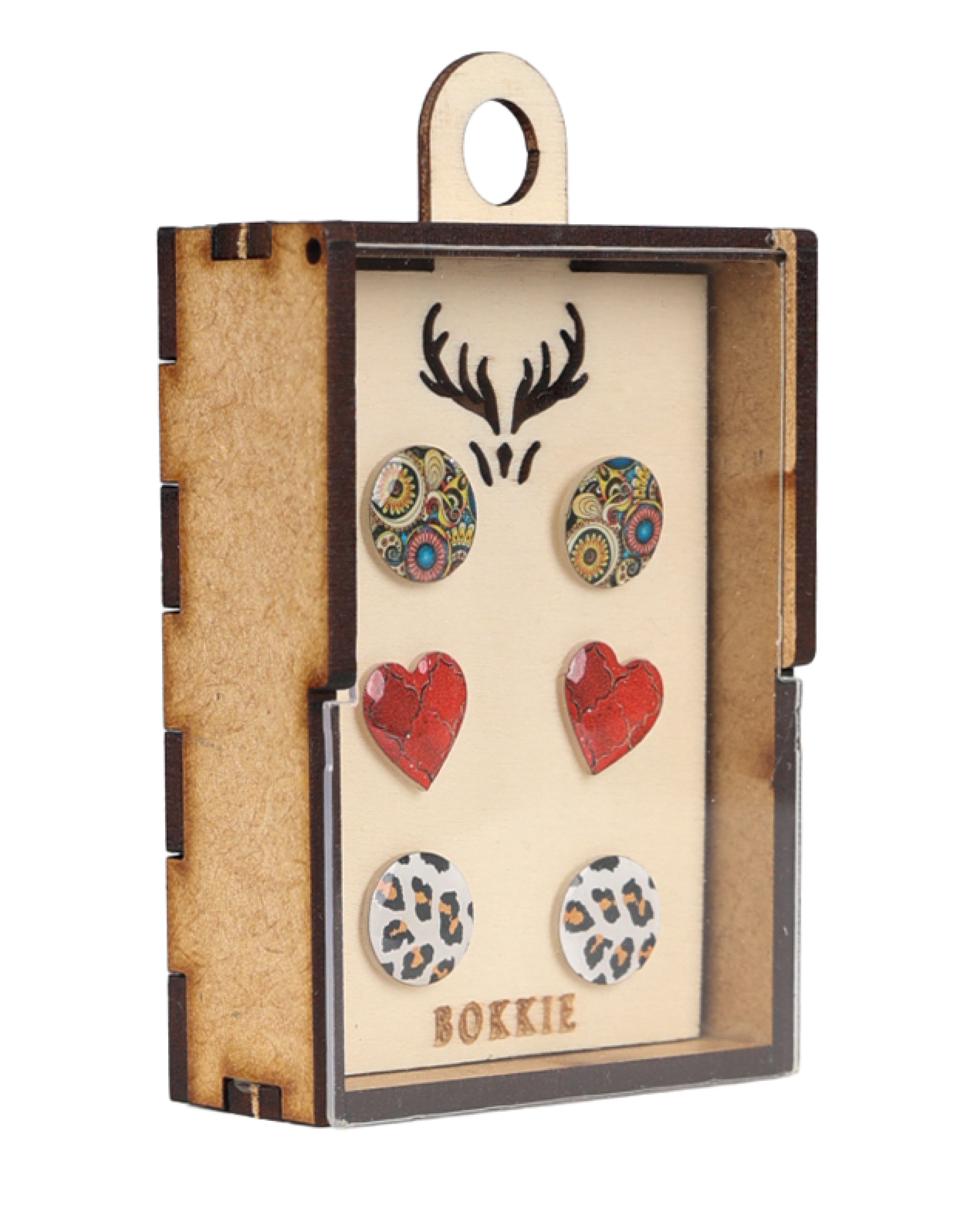3 Pack Floral Leopard Earrings