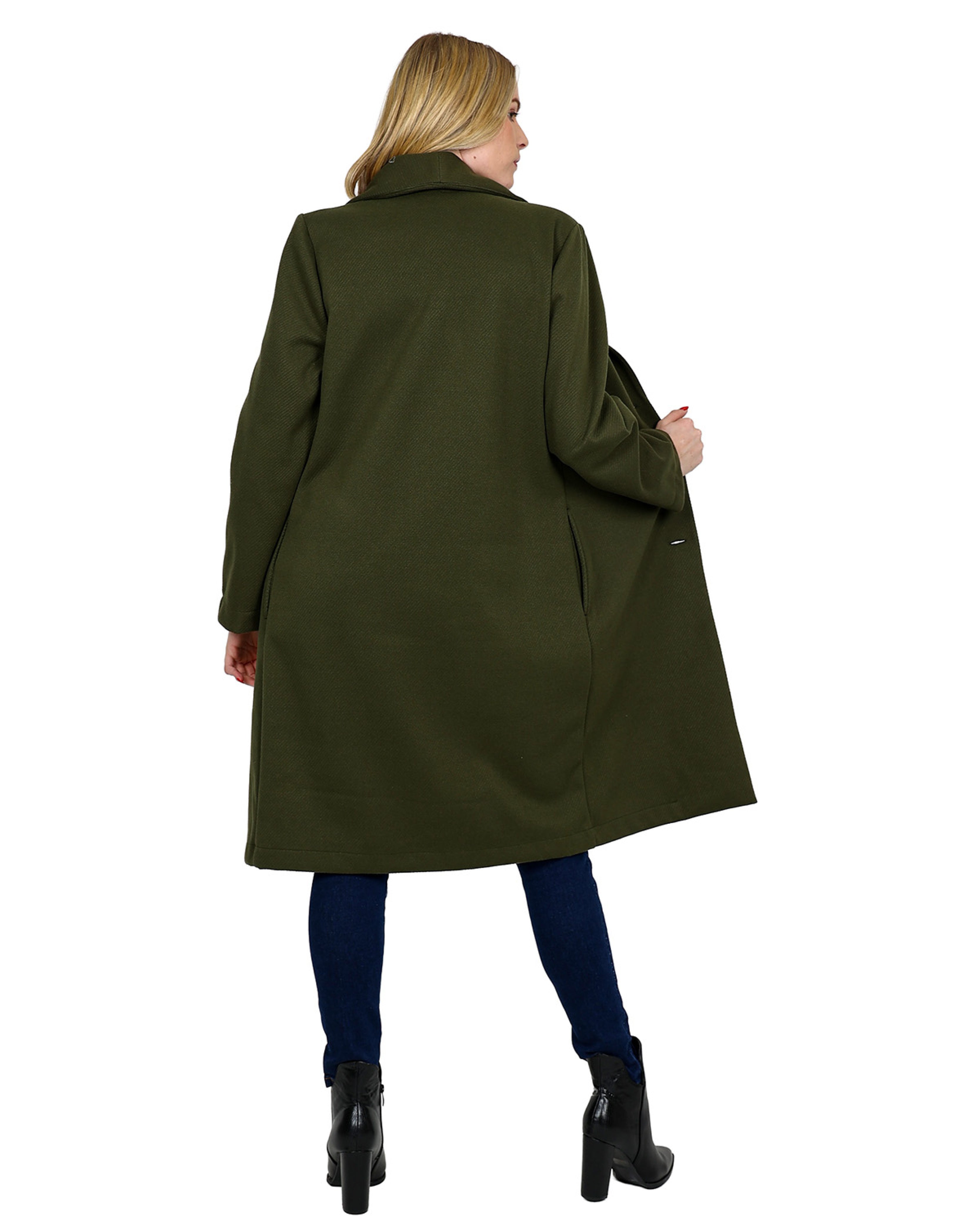 Olive Twill Melton Coat