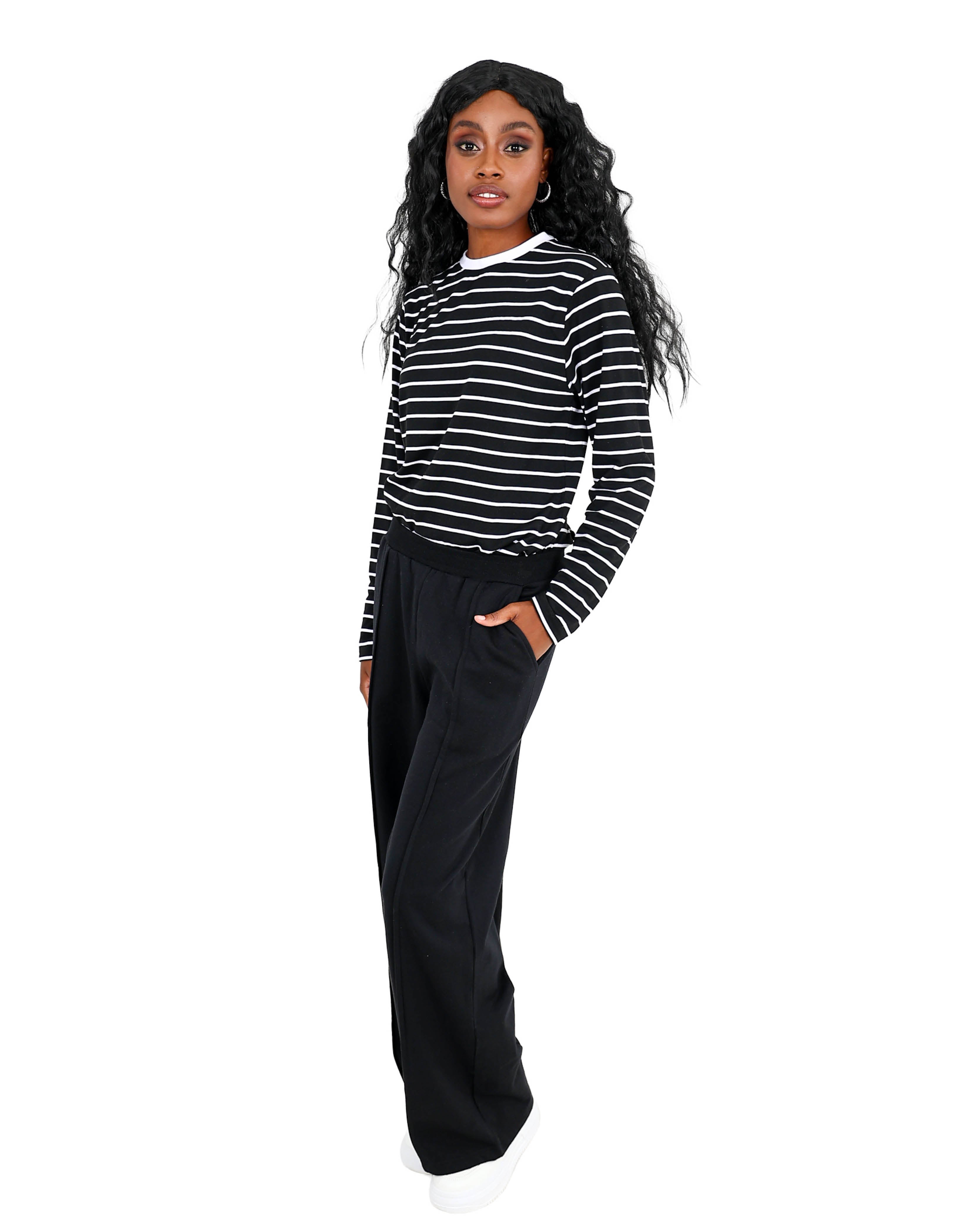 Black Wide Leg Pintuck Active Pant