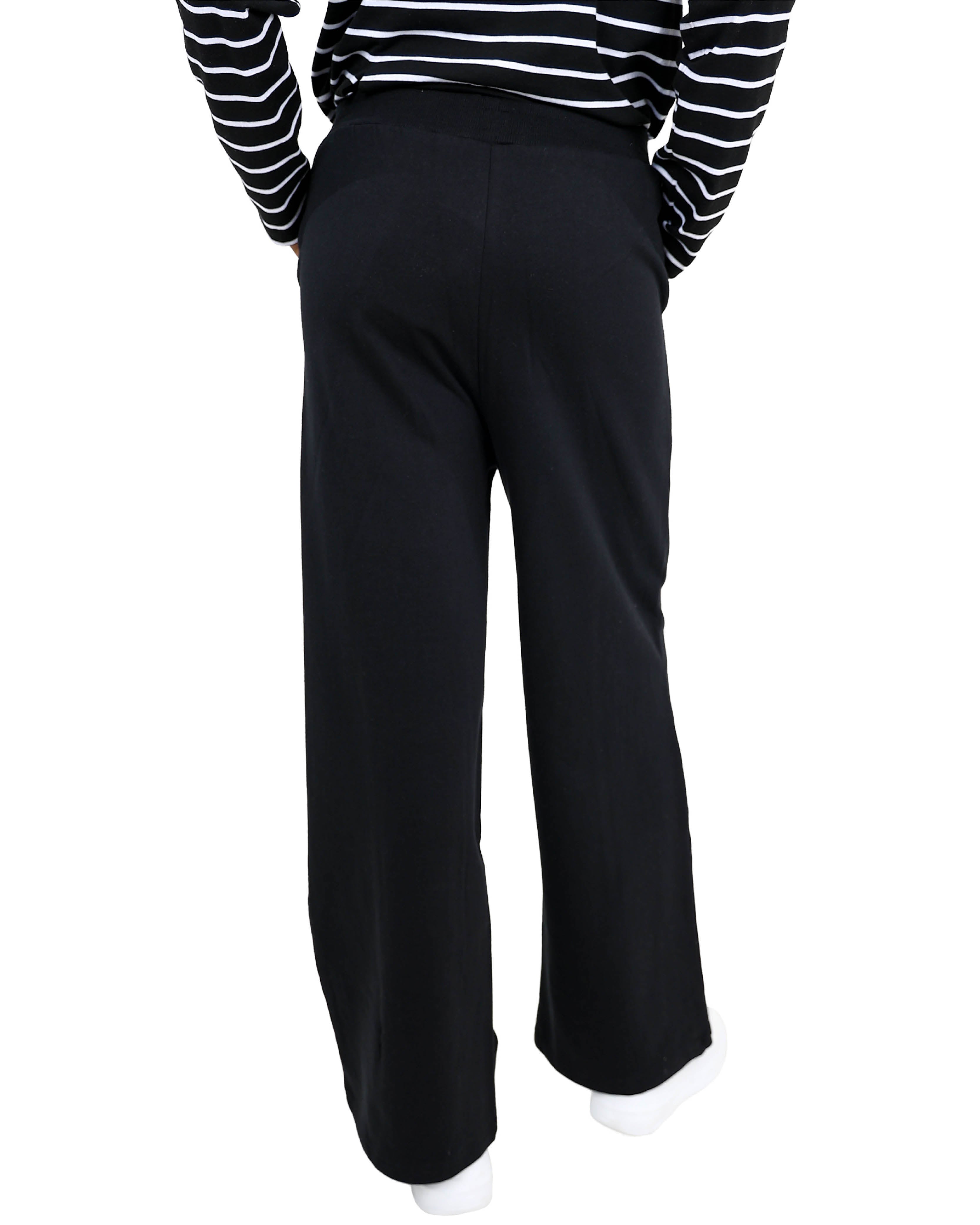 Black Wide Leg Pintuck Active Pant