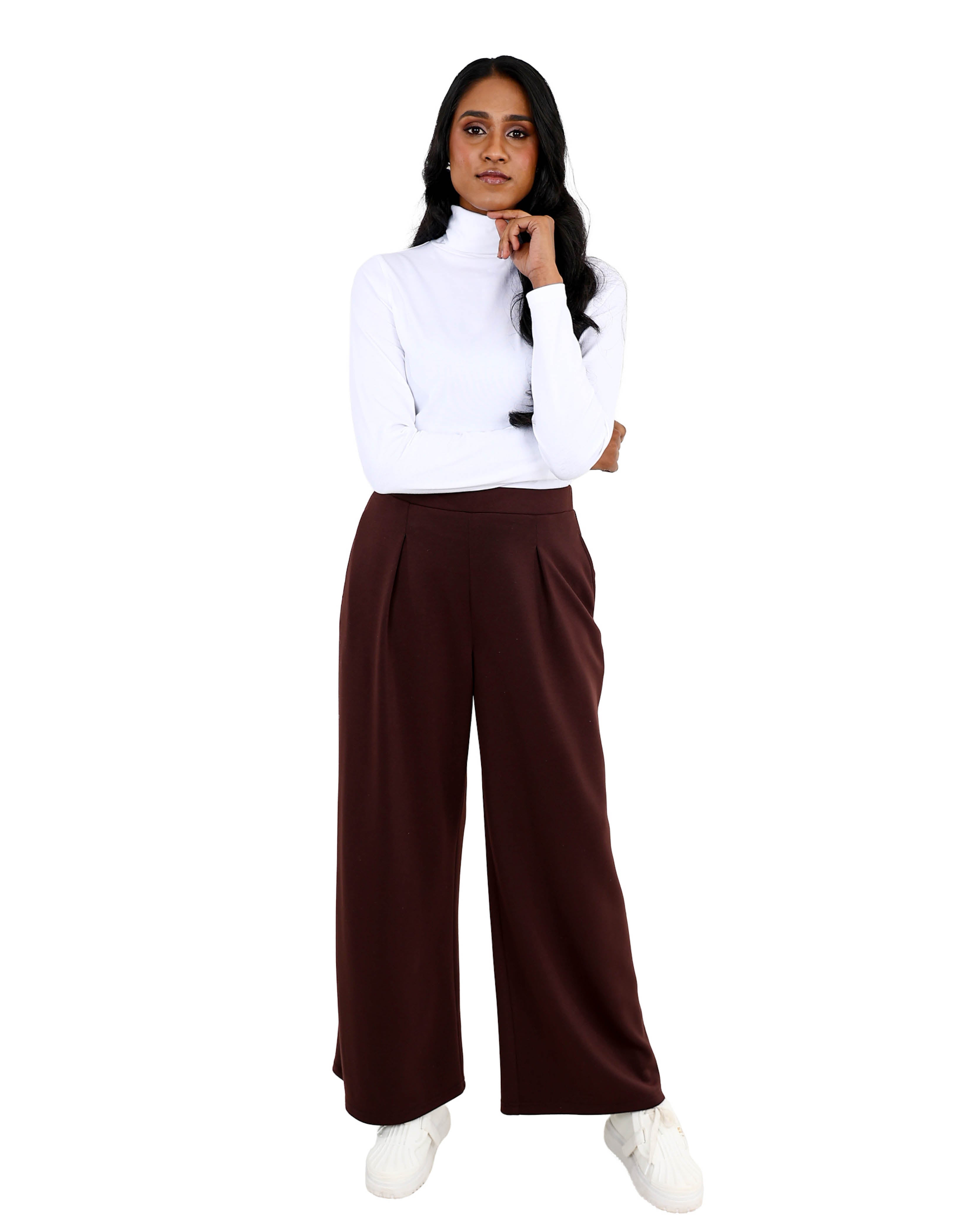 Chocolate Flared Scuba Pants