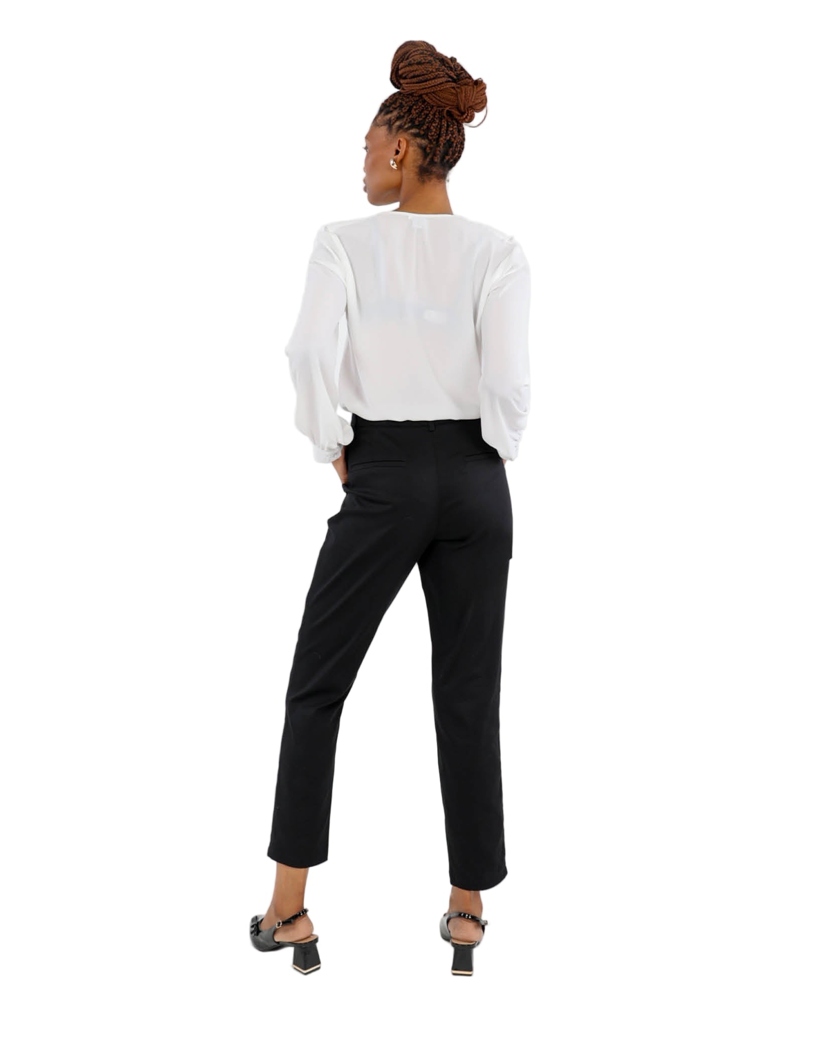 Black Sateen Slim Leg Pants