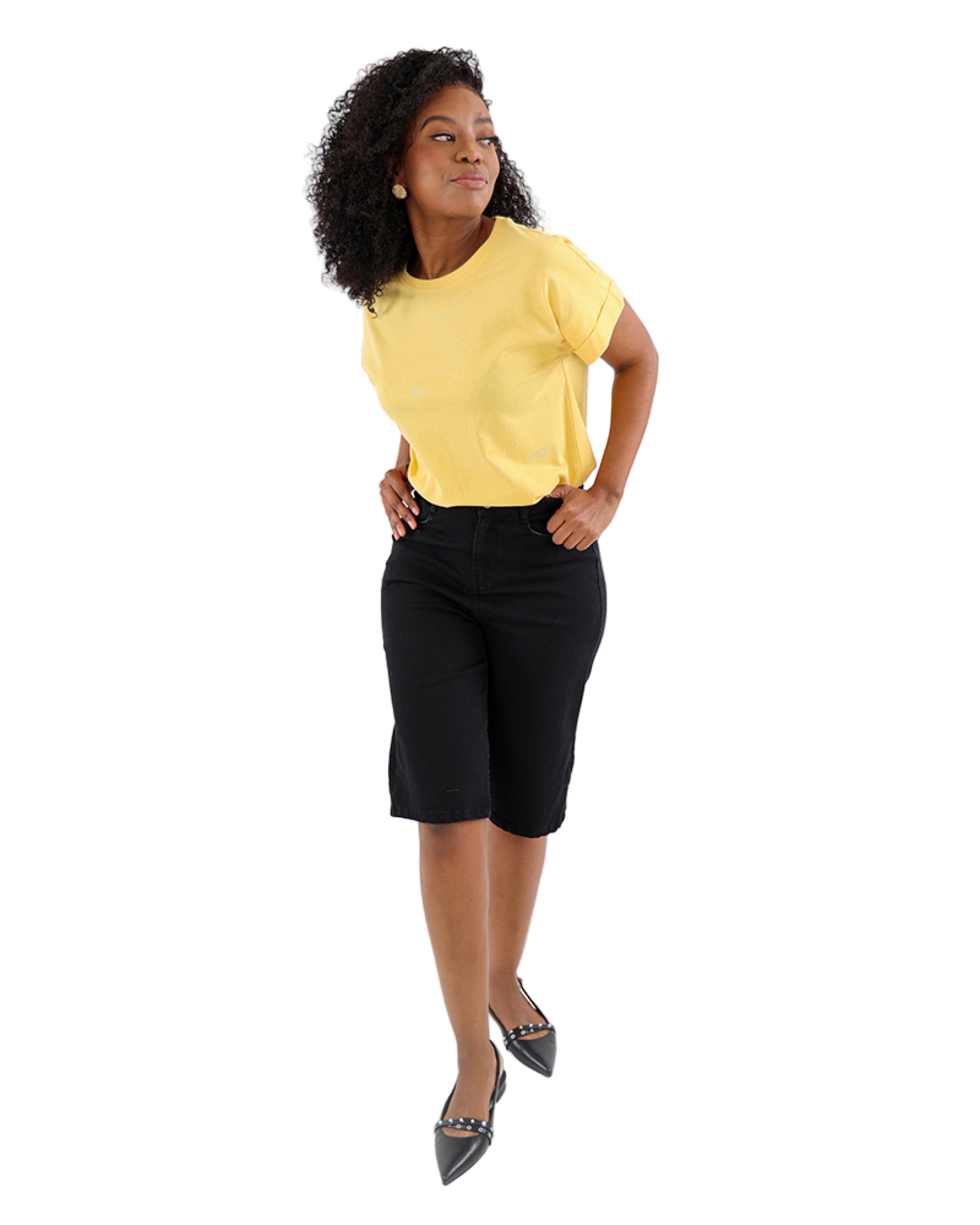 Black Denim Bermuda Shorts