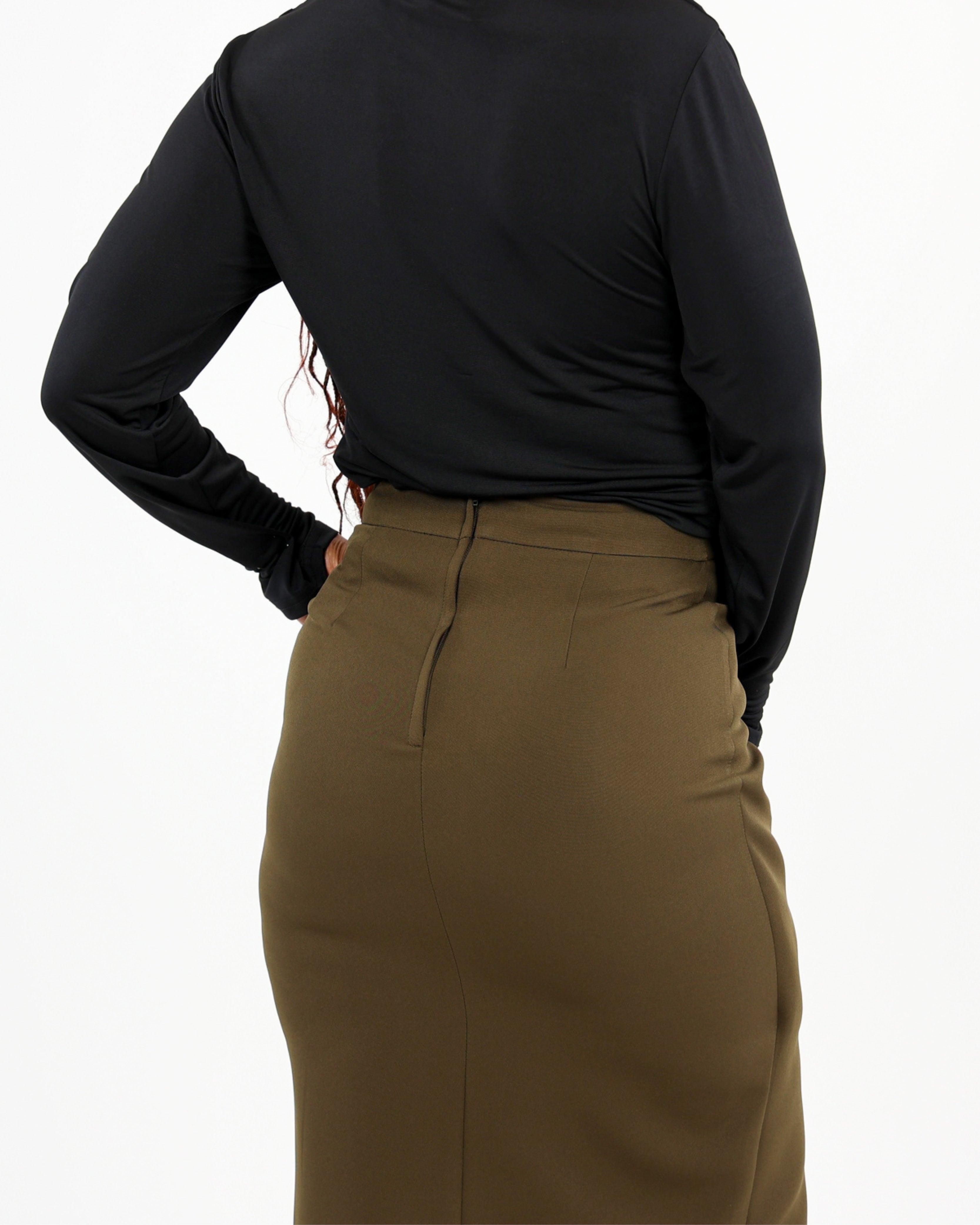 Wrap Trim Midi Skirt
