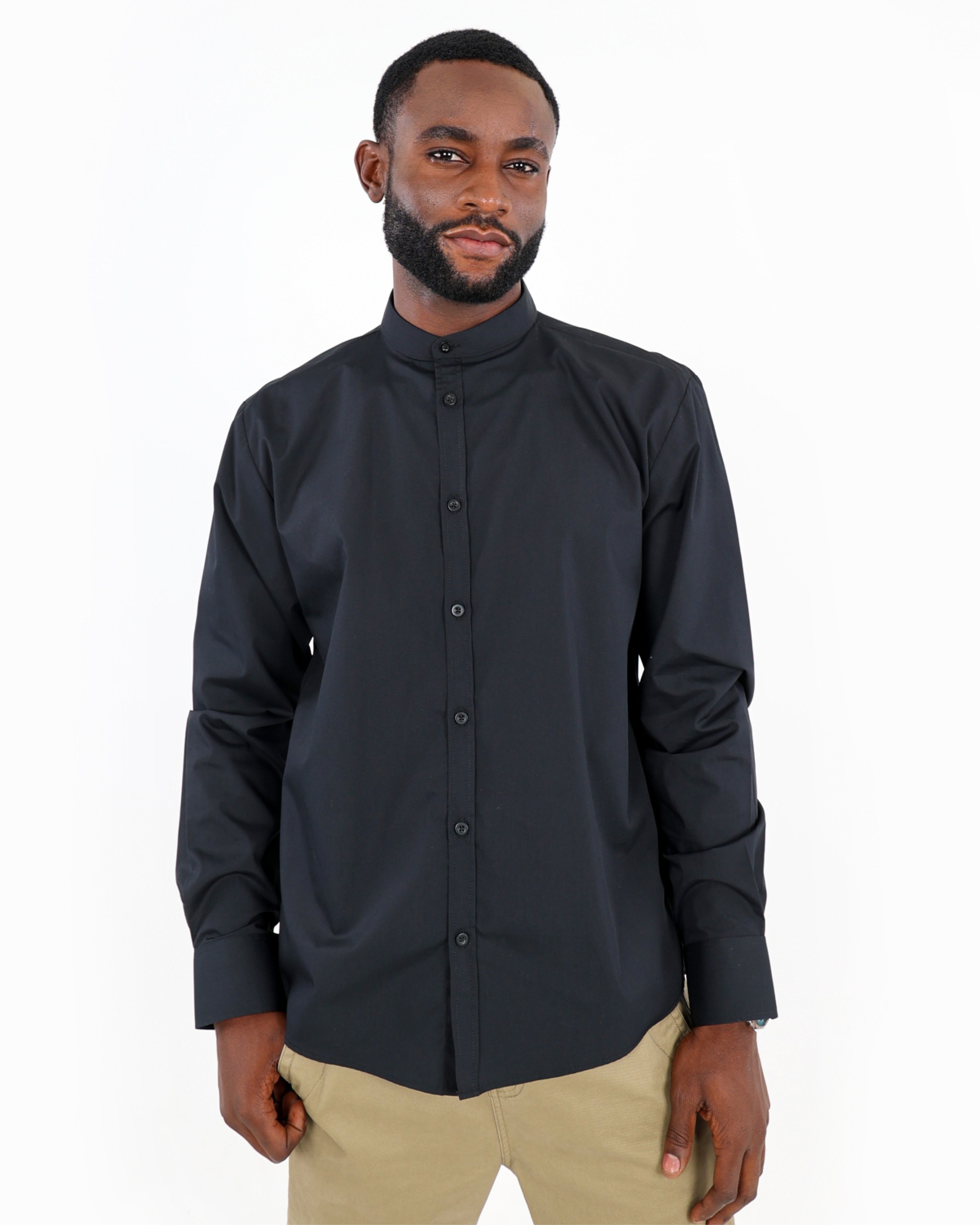 Mandarin Collar Slim Fit Shirt