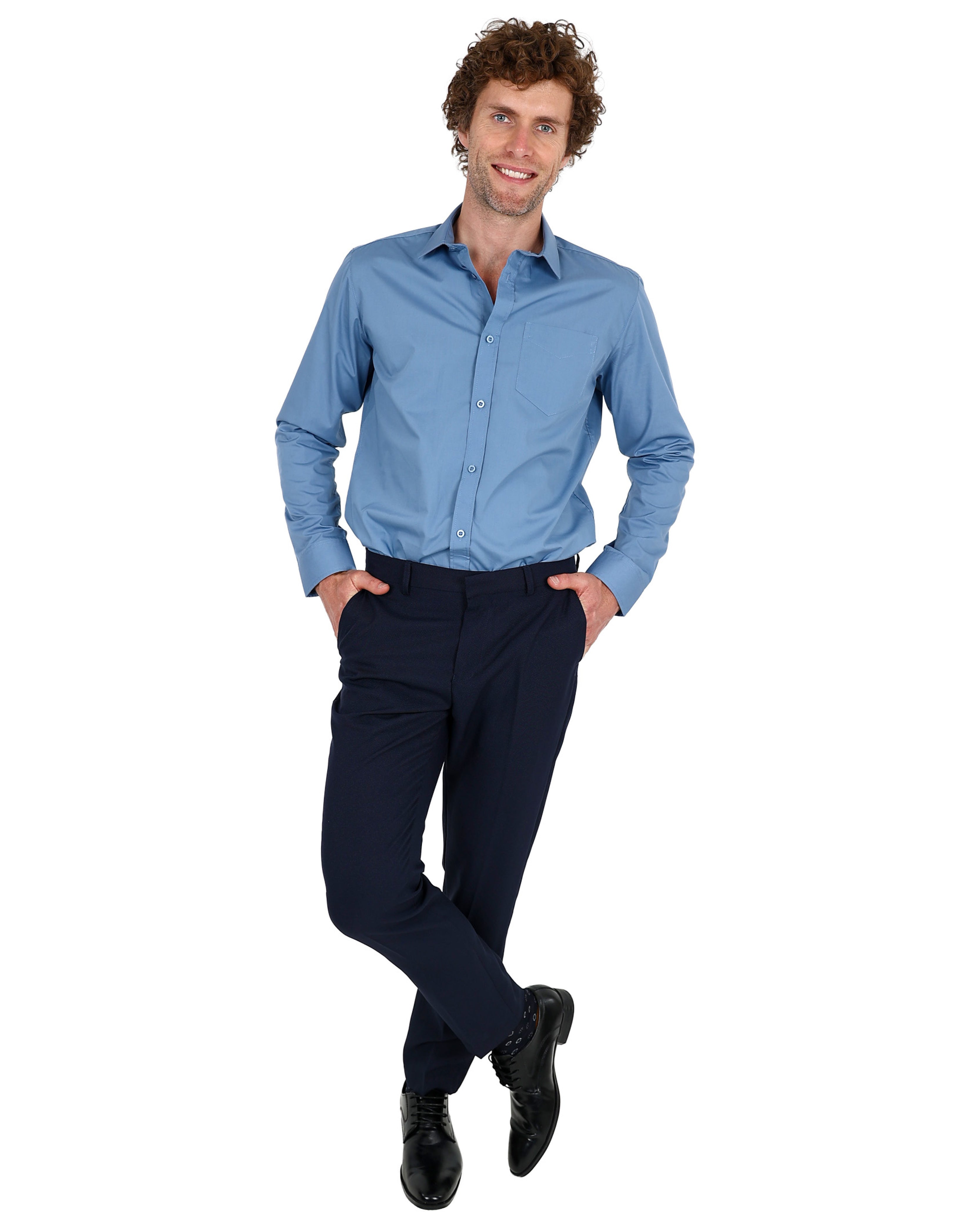 Slim Fit Matt Black Classic Formal Trouser