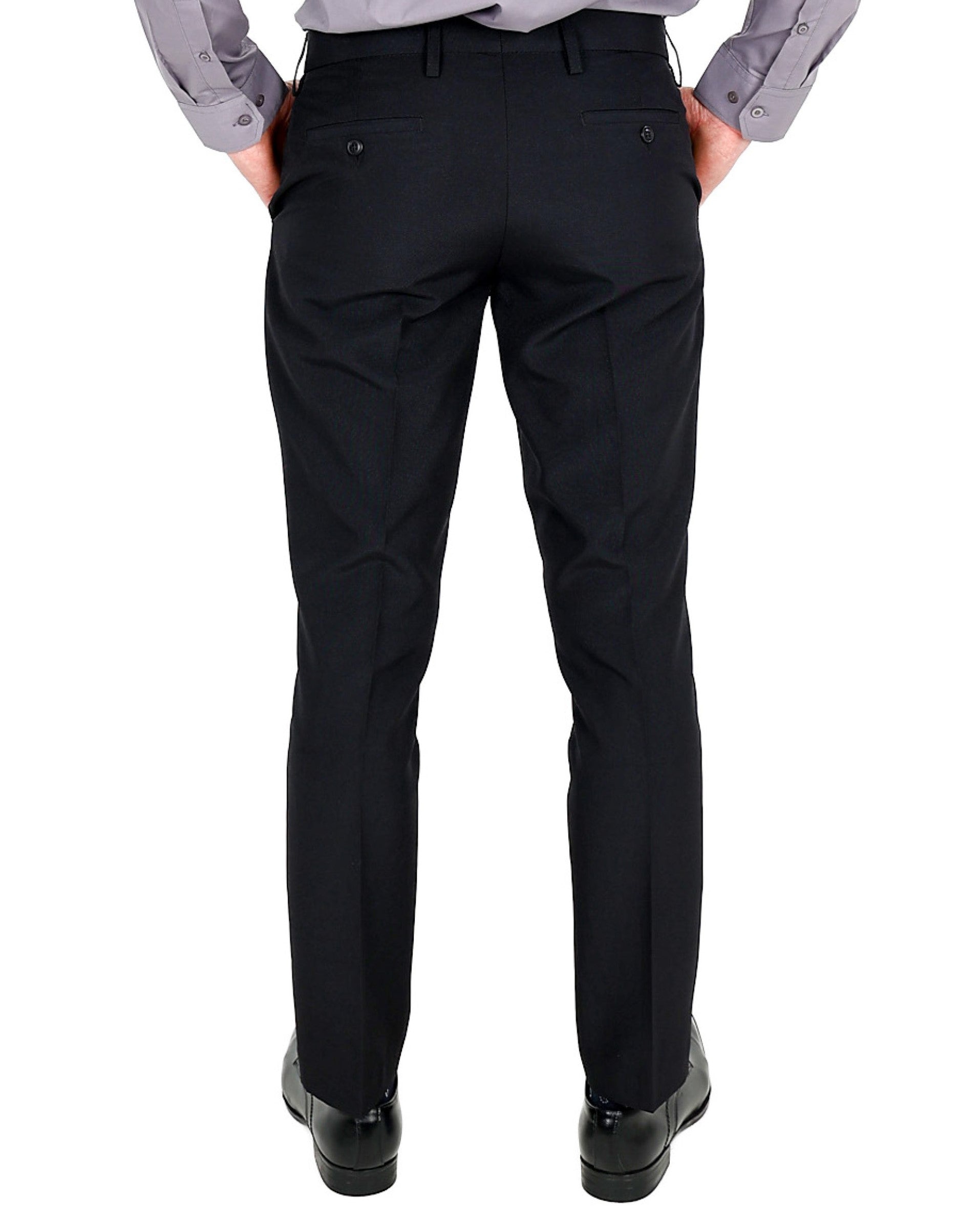 Slim Fit Matt Black Classic Formal Trouser