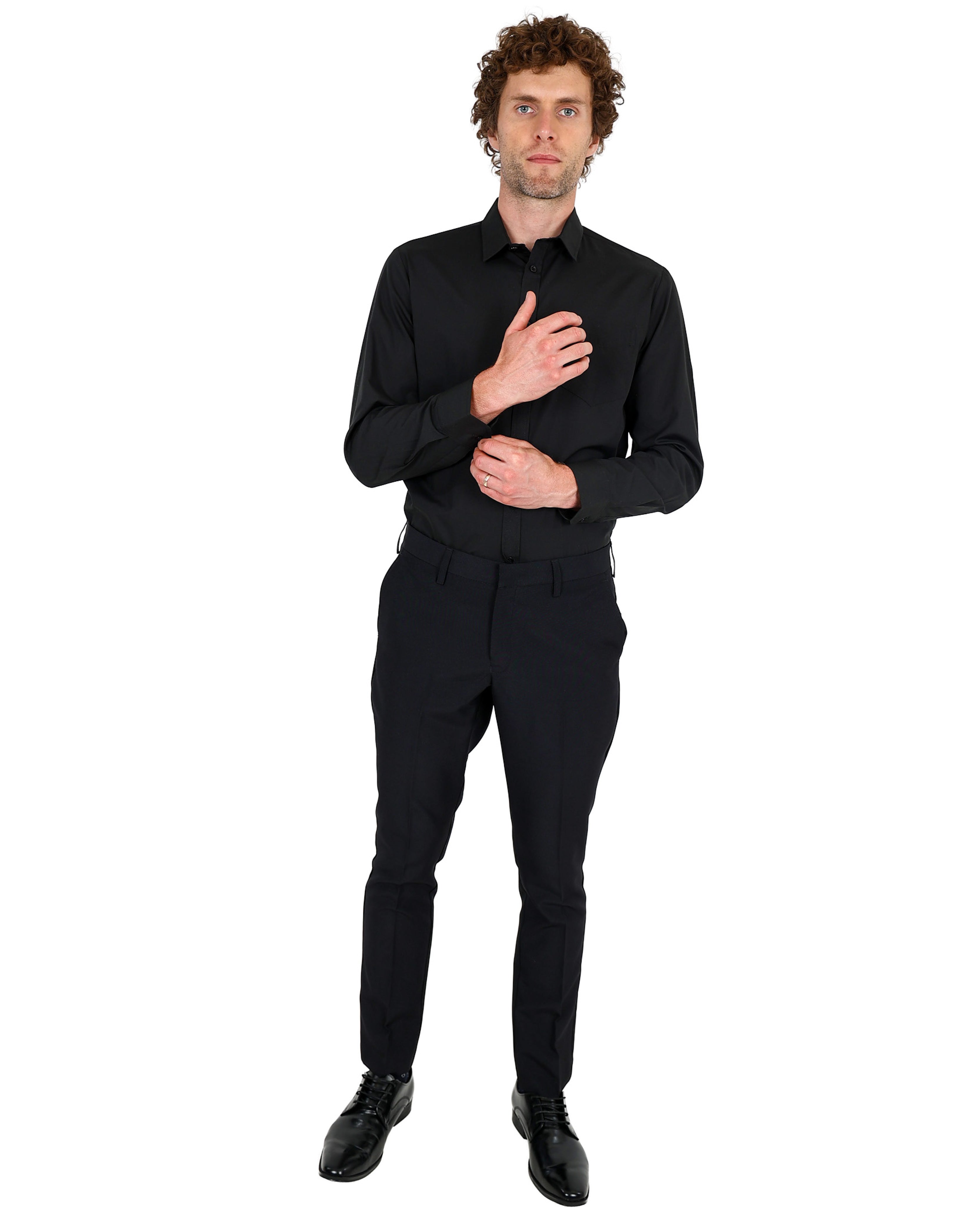 Slim Fit Matt Black Classic Formal Trouser