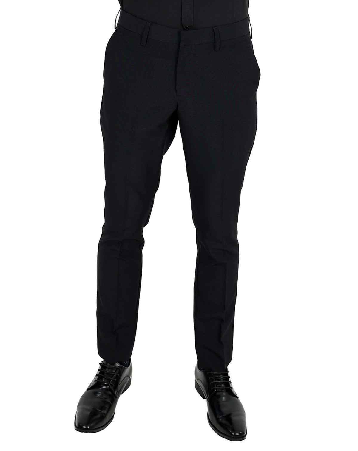 Slim Fit Matt Black Classic Formal Trouser