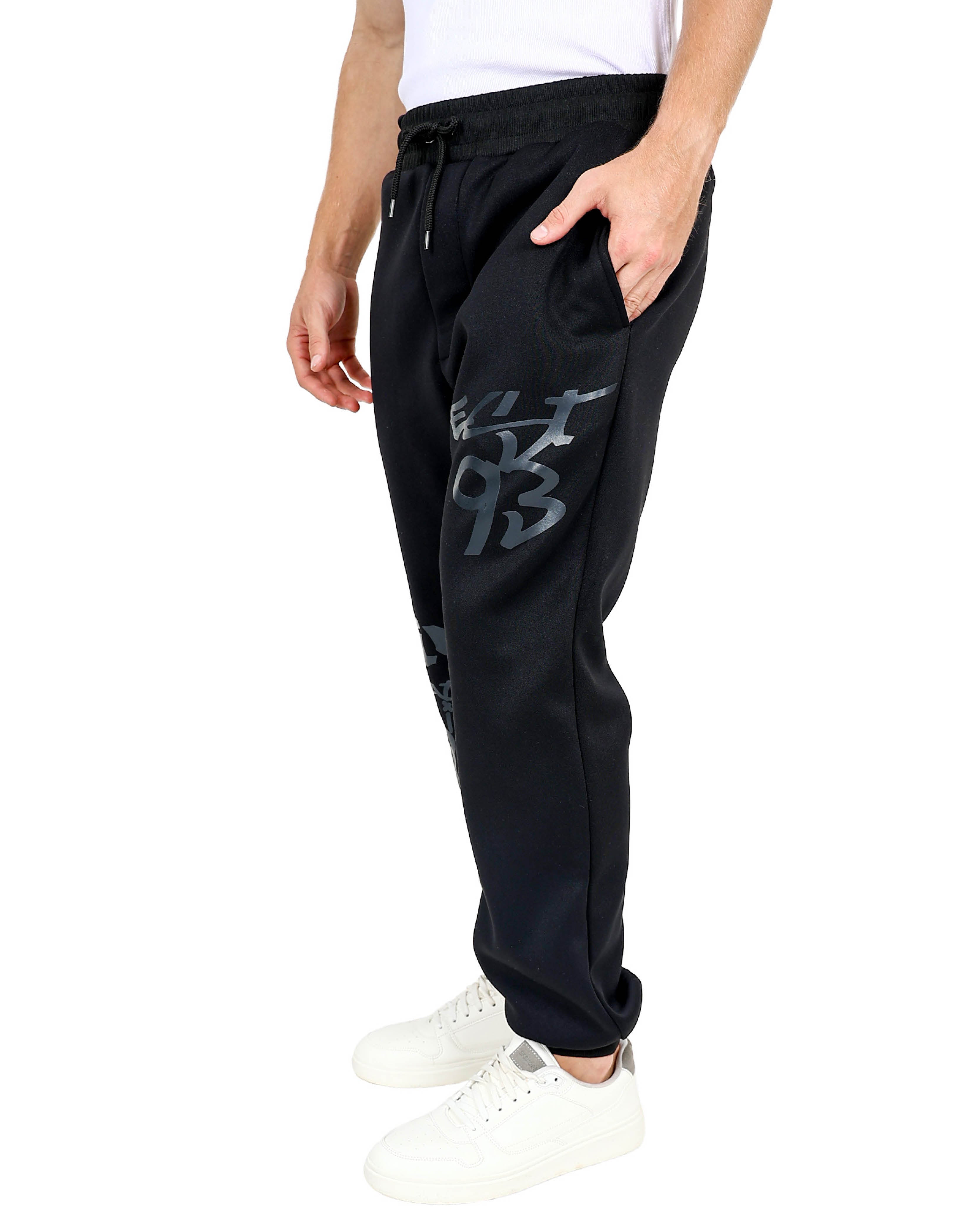 Charcoal Curated Tonal Gel Printed Slim Fit Jogger