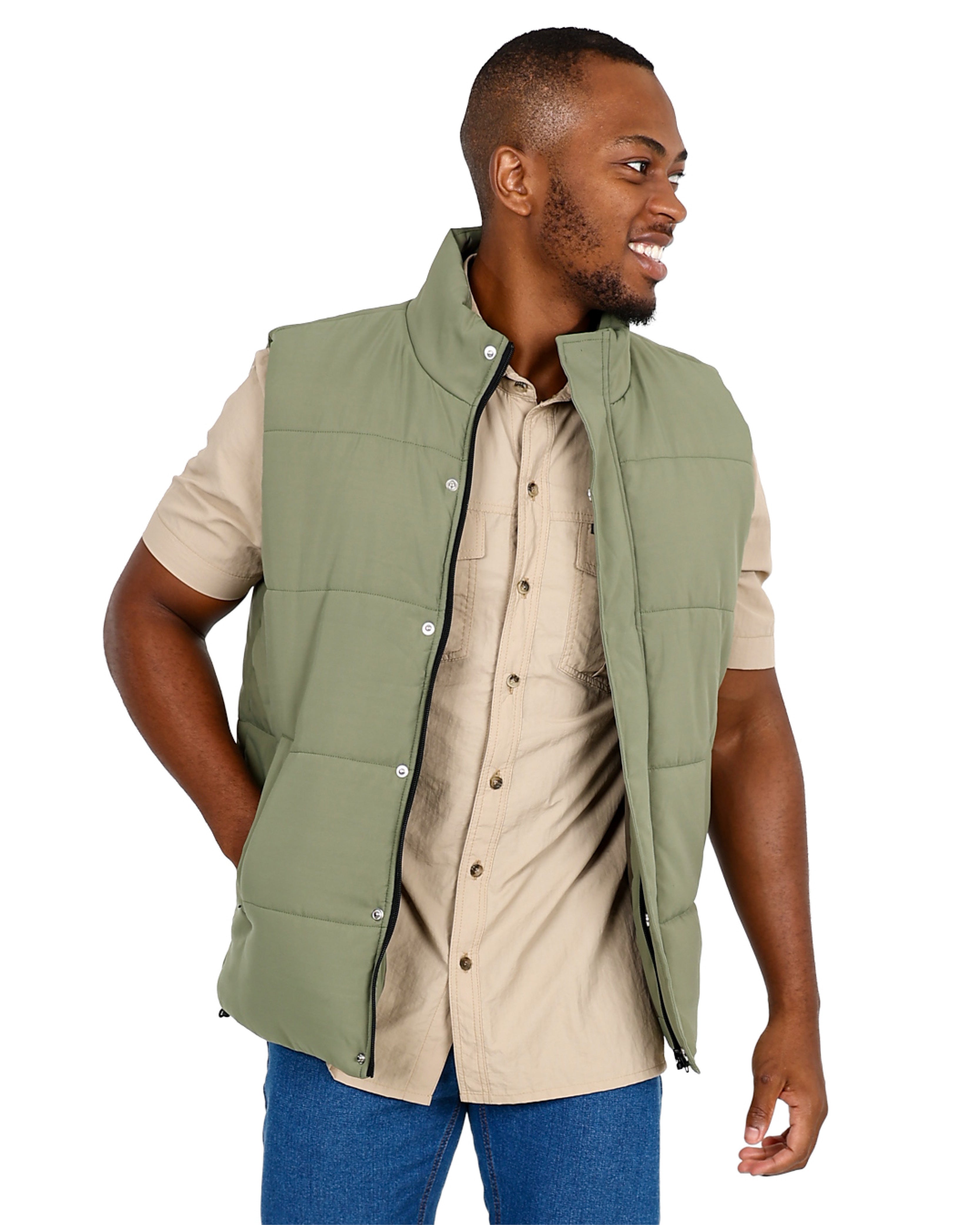 Okavango Sleeveless Olive Gilet Puffer Jacket
