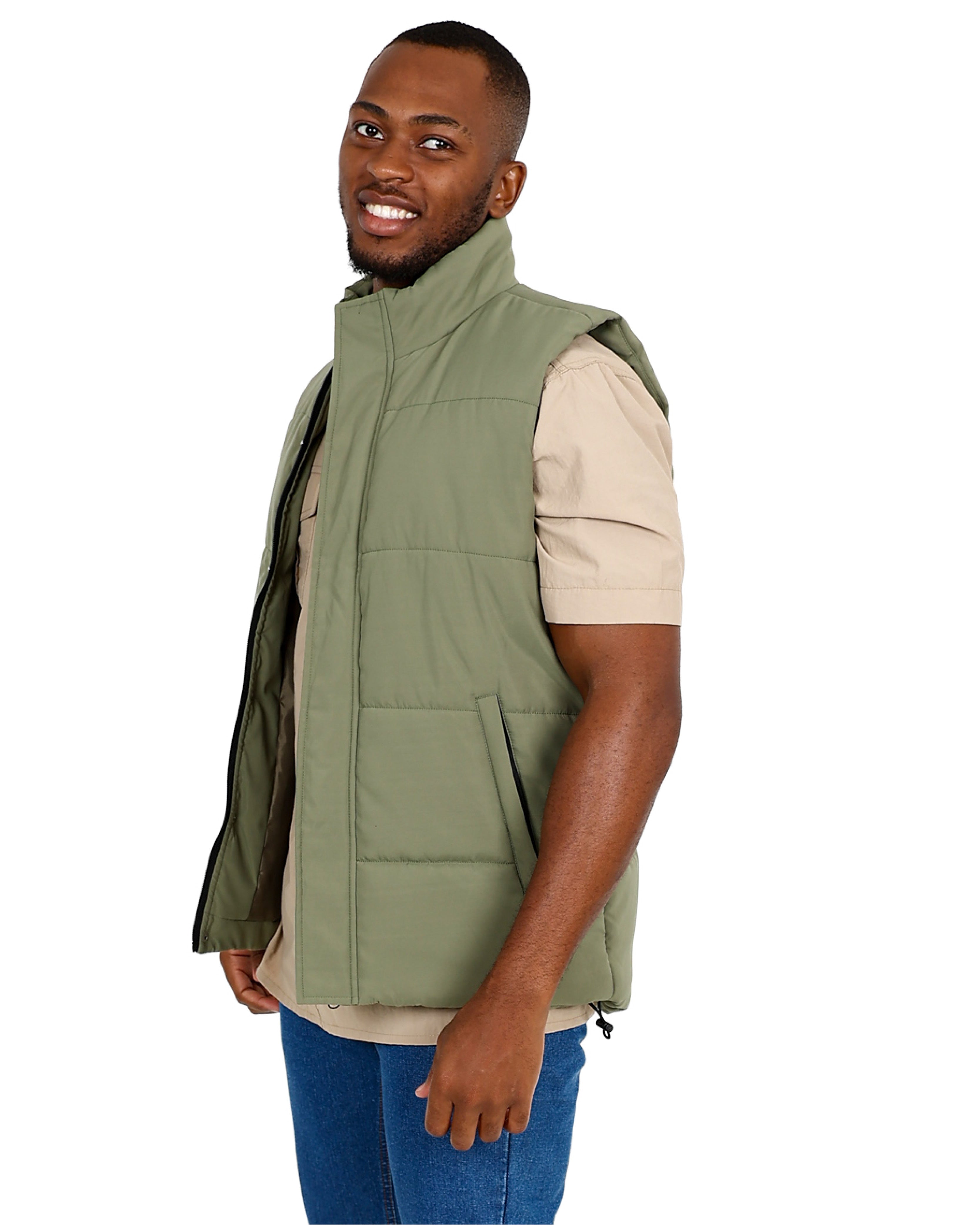 Okavango Sleeveless Olive Gilet Puffer Jacket