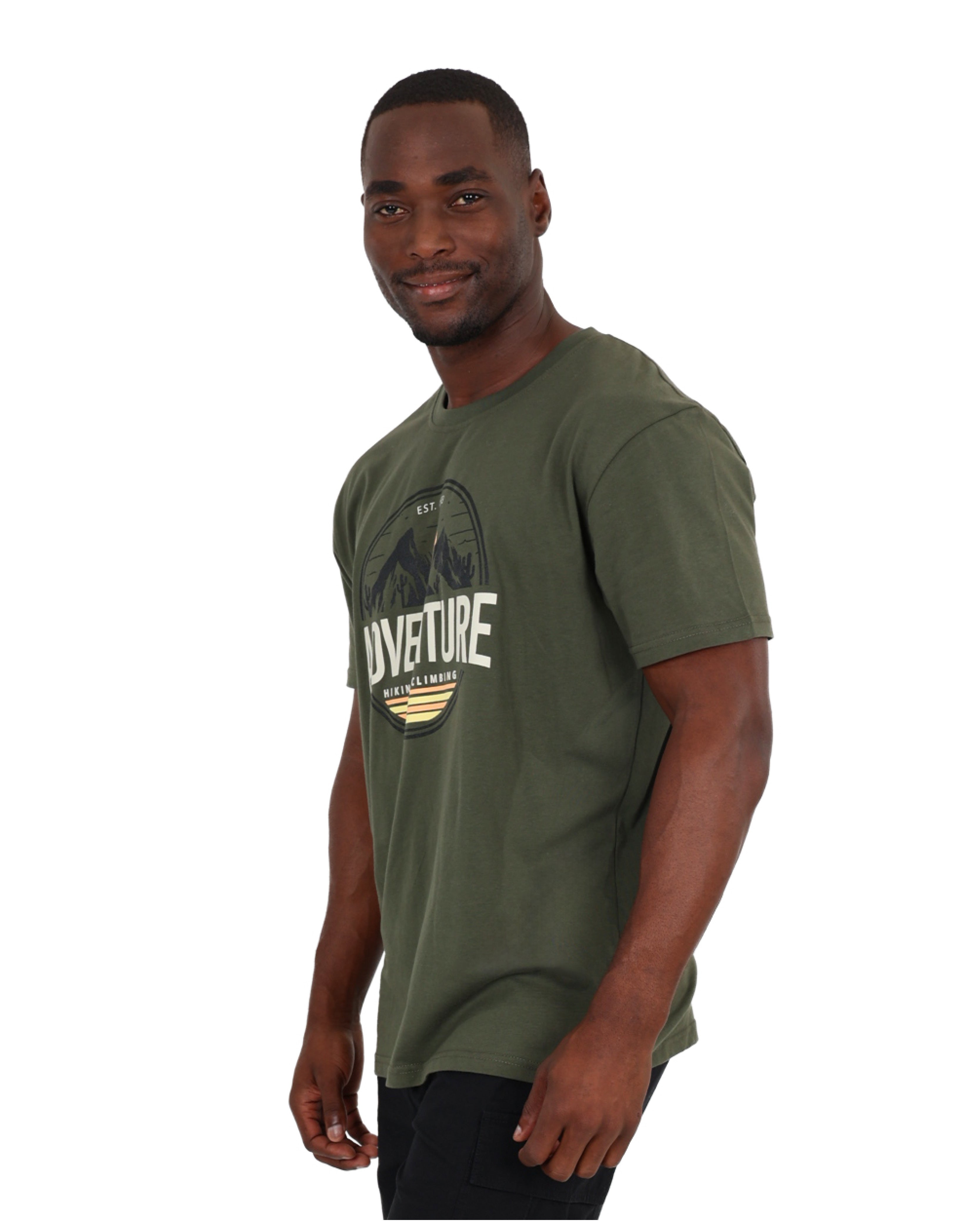 Okavango Short Sleeve Olive Adventure Graphic T-Shirt