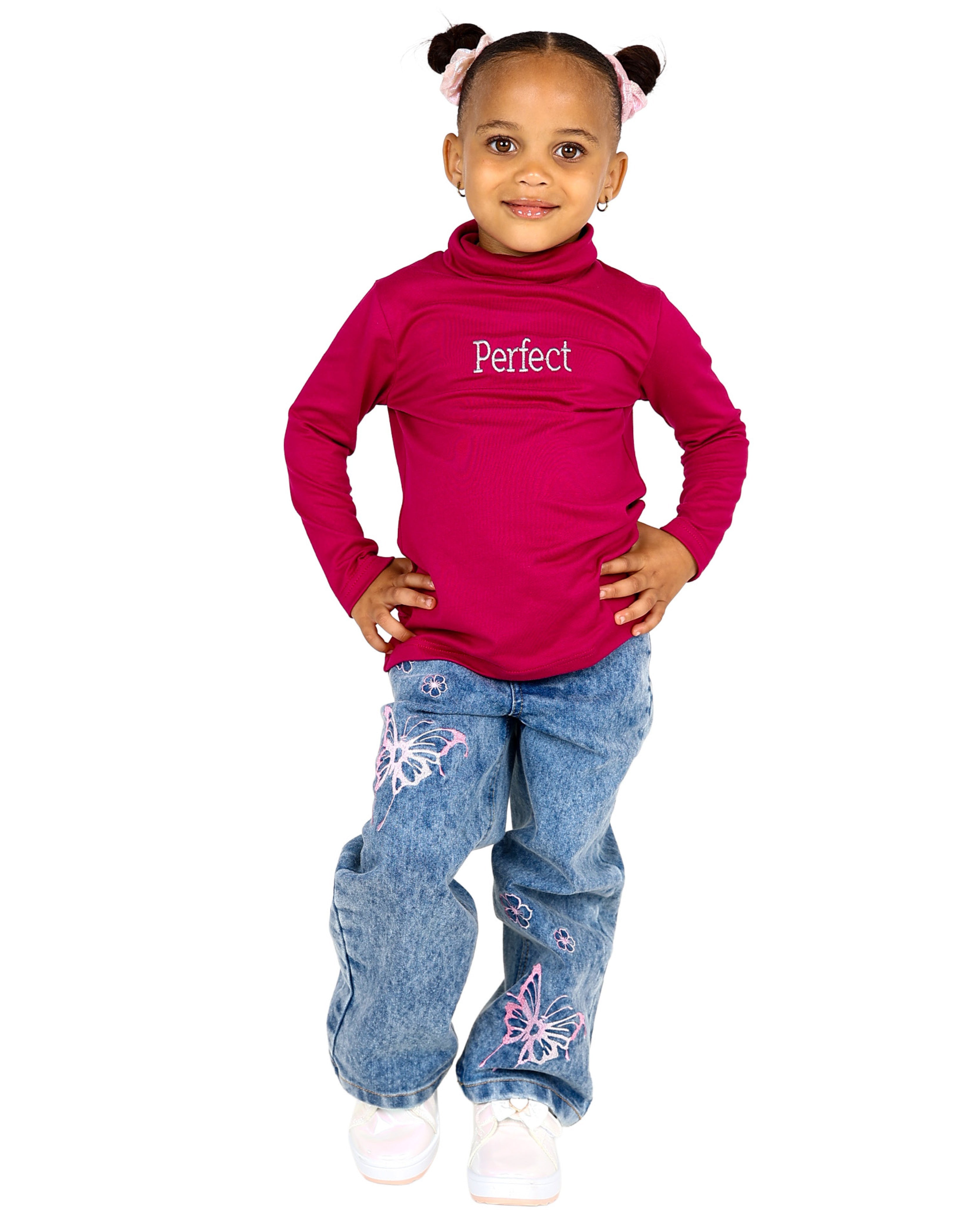 2 Pack Long Sleeve Floral and Graphic Print Polonecks