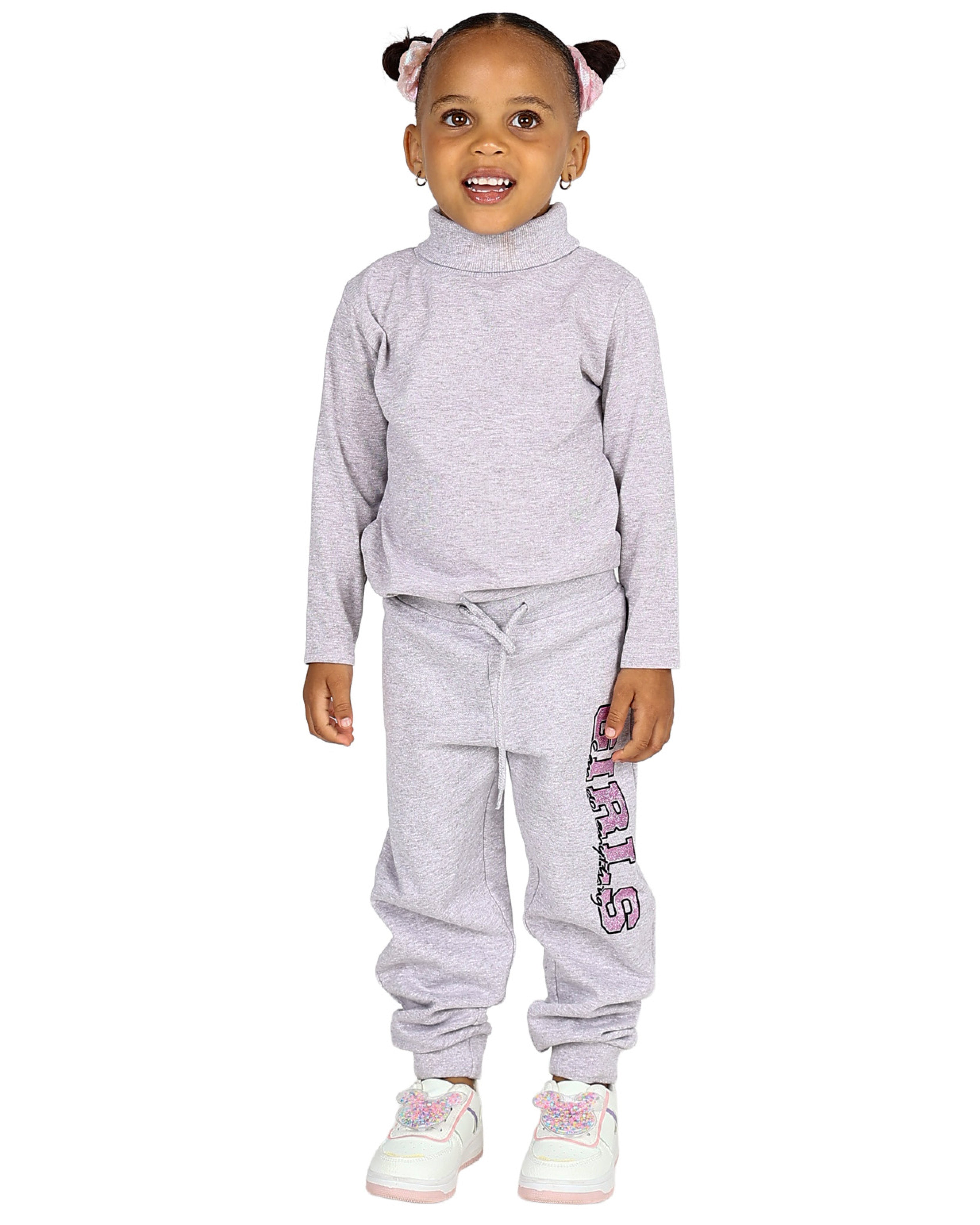 2 Pack Girls Can Do Anything Graphic Print Active Pants