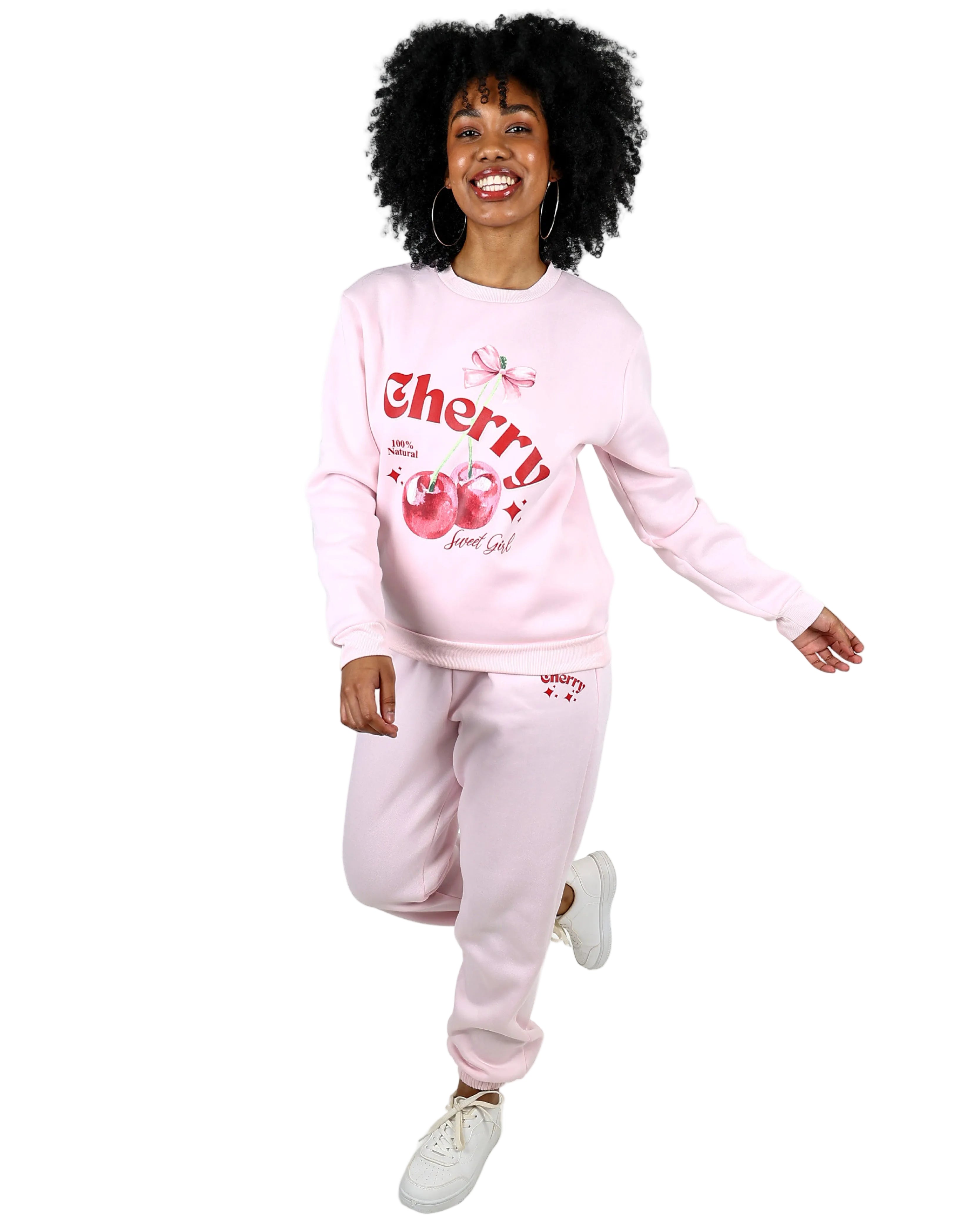 Cherry Pink Fleece Jogger