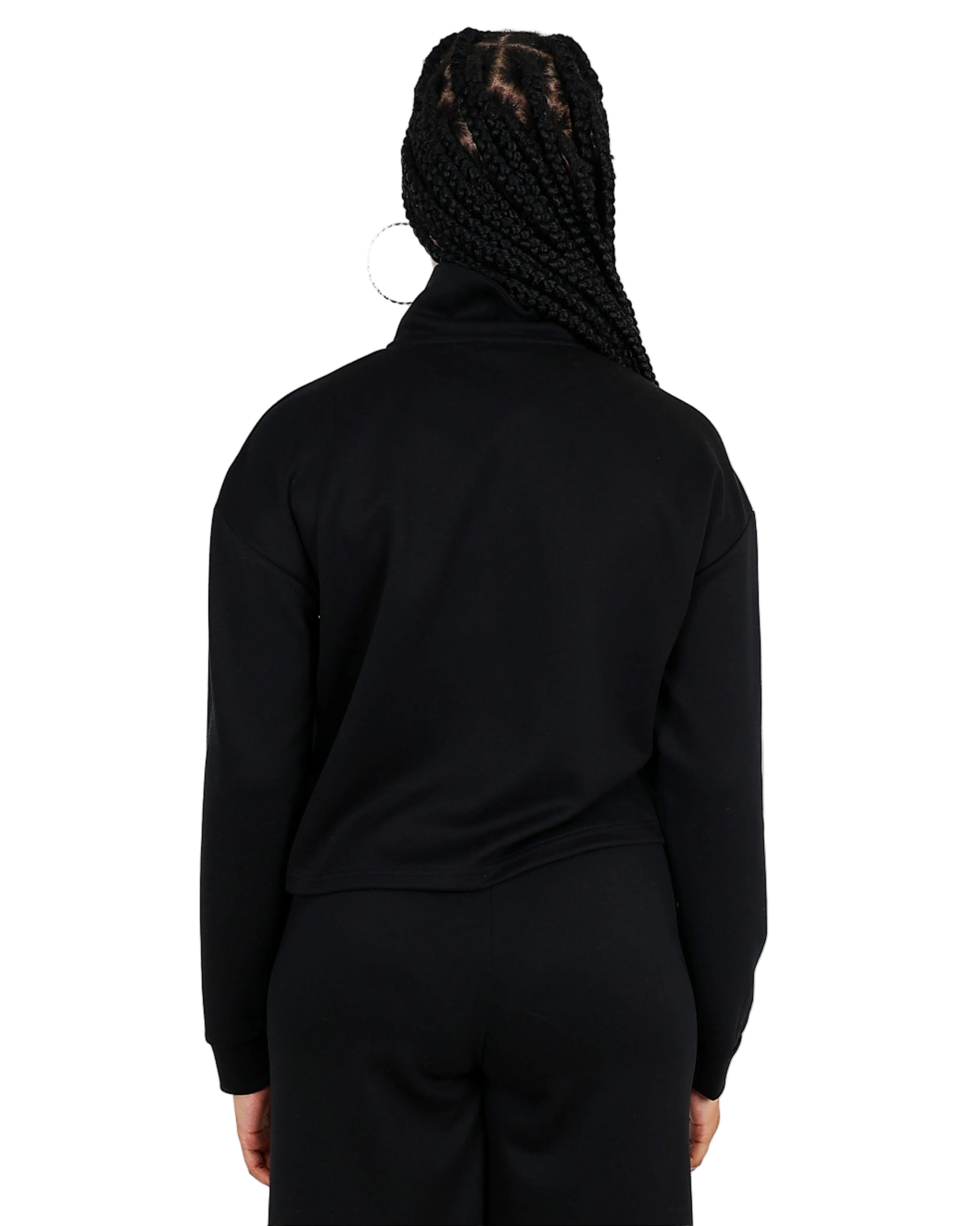 Black 3/4 Zip Soft Touch Active Top