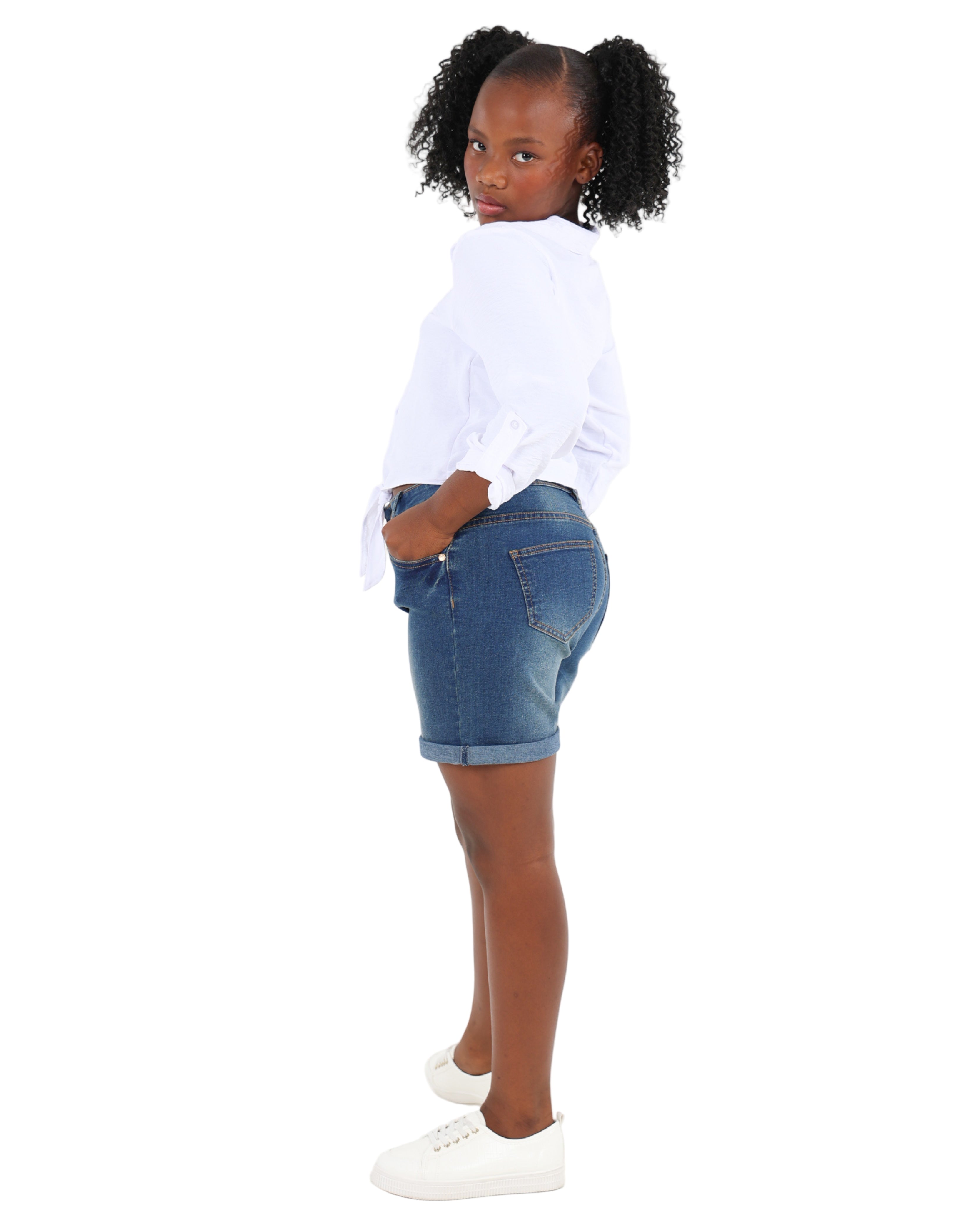 White Long Sleeve Tie Front Button Up Shirt