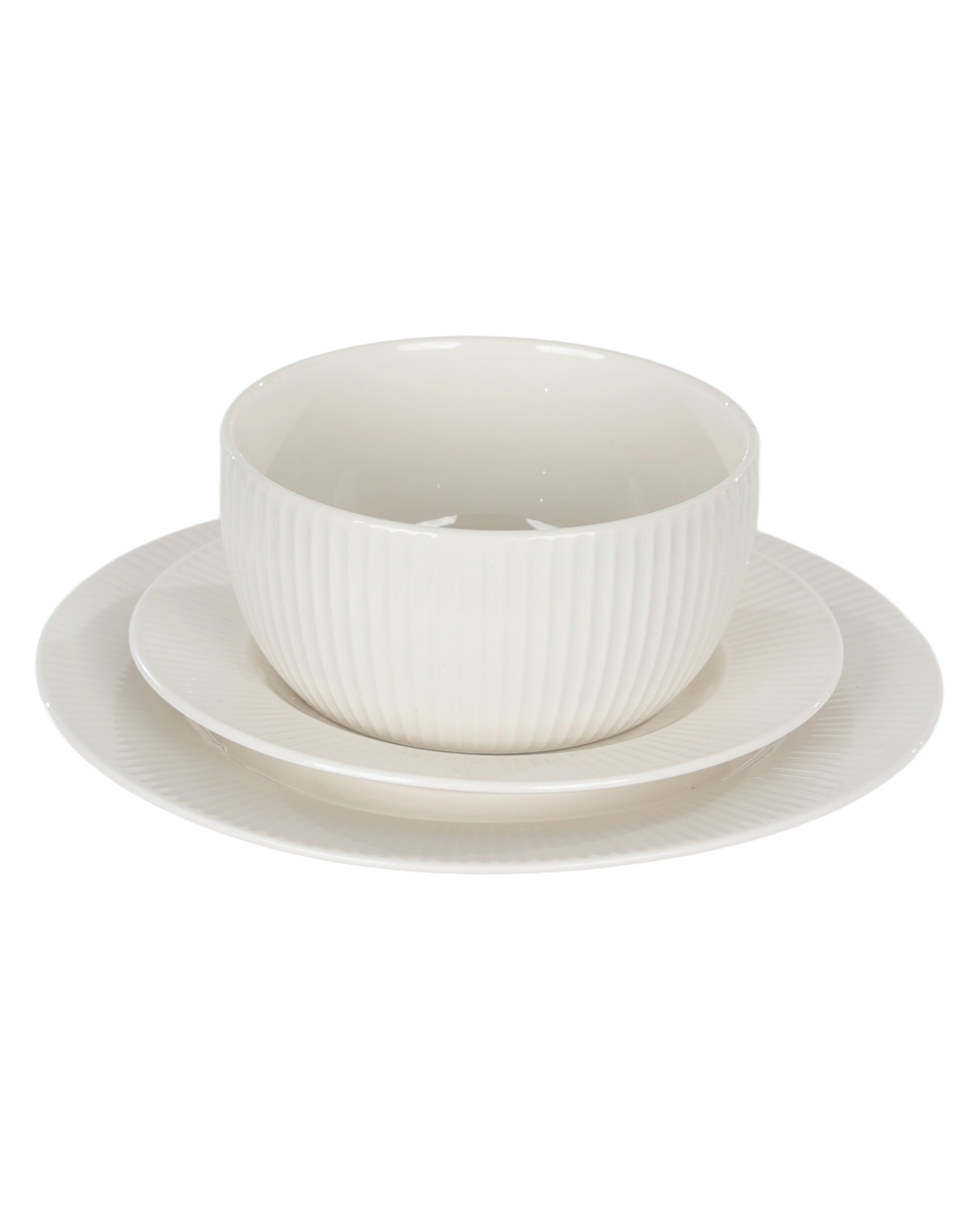 White Ribbed Trimmed Edge Side Plate