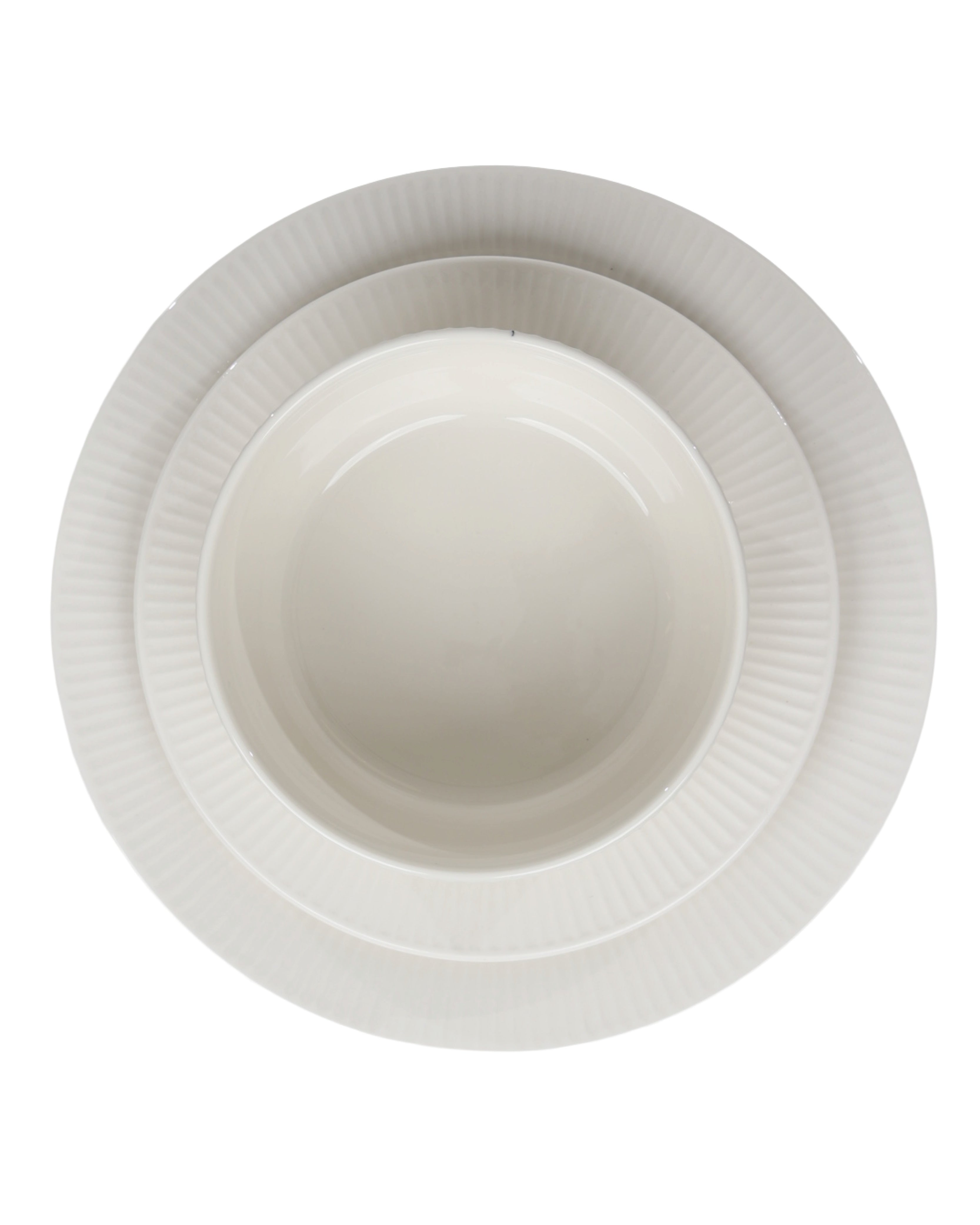 White Ribbed Trimmed Edge Side Plate