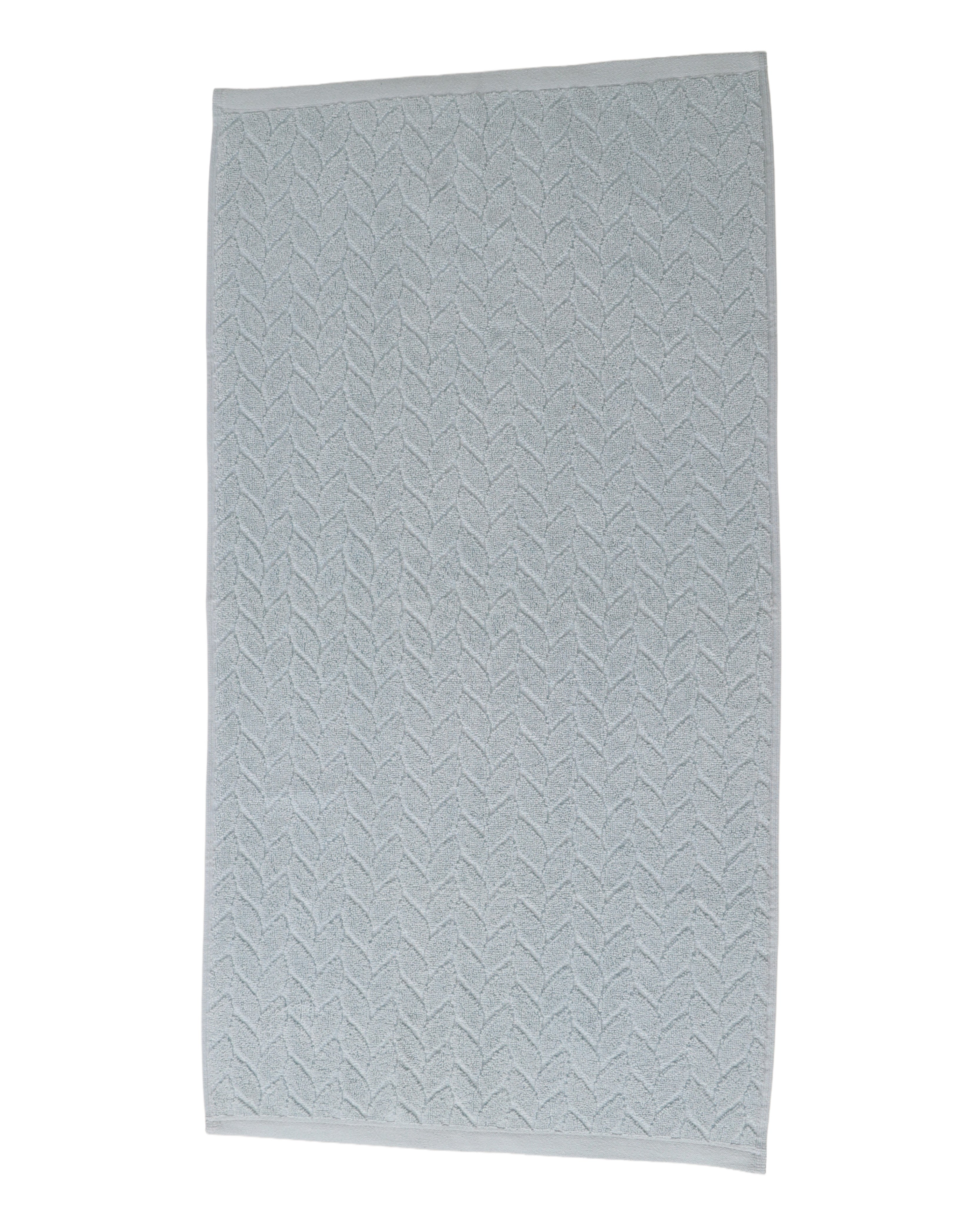 Duck Egg Jacquard Leaf Cotton Hand Towel
