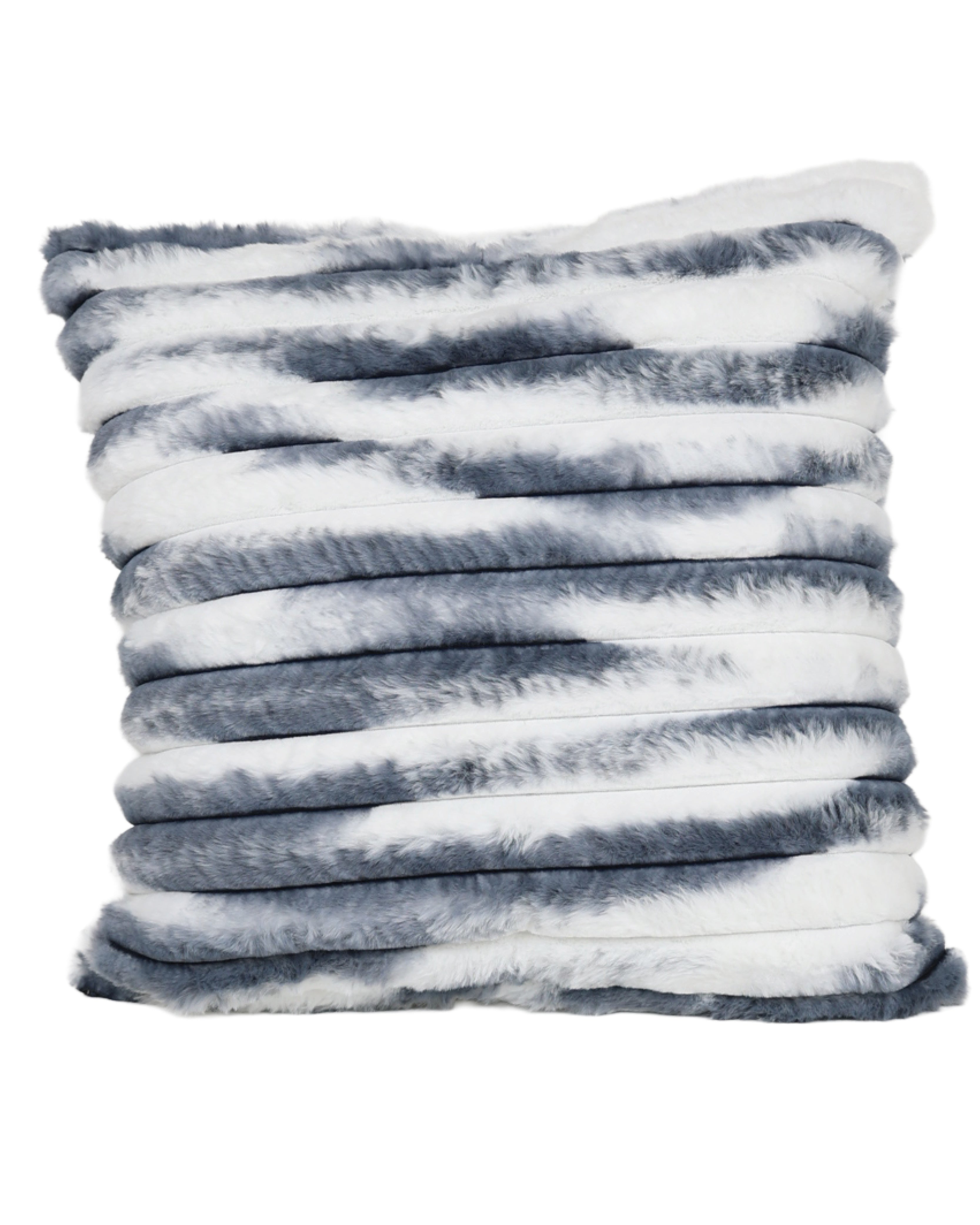 Grey Glacier Faux Fur Scatter Cushion