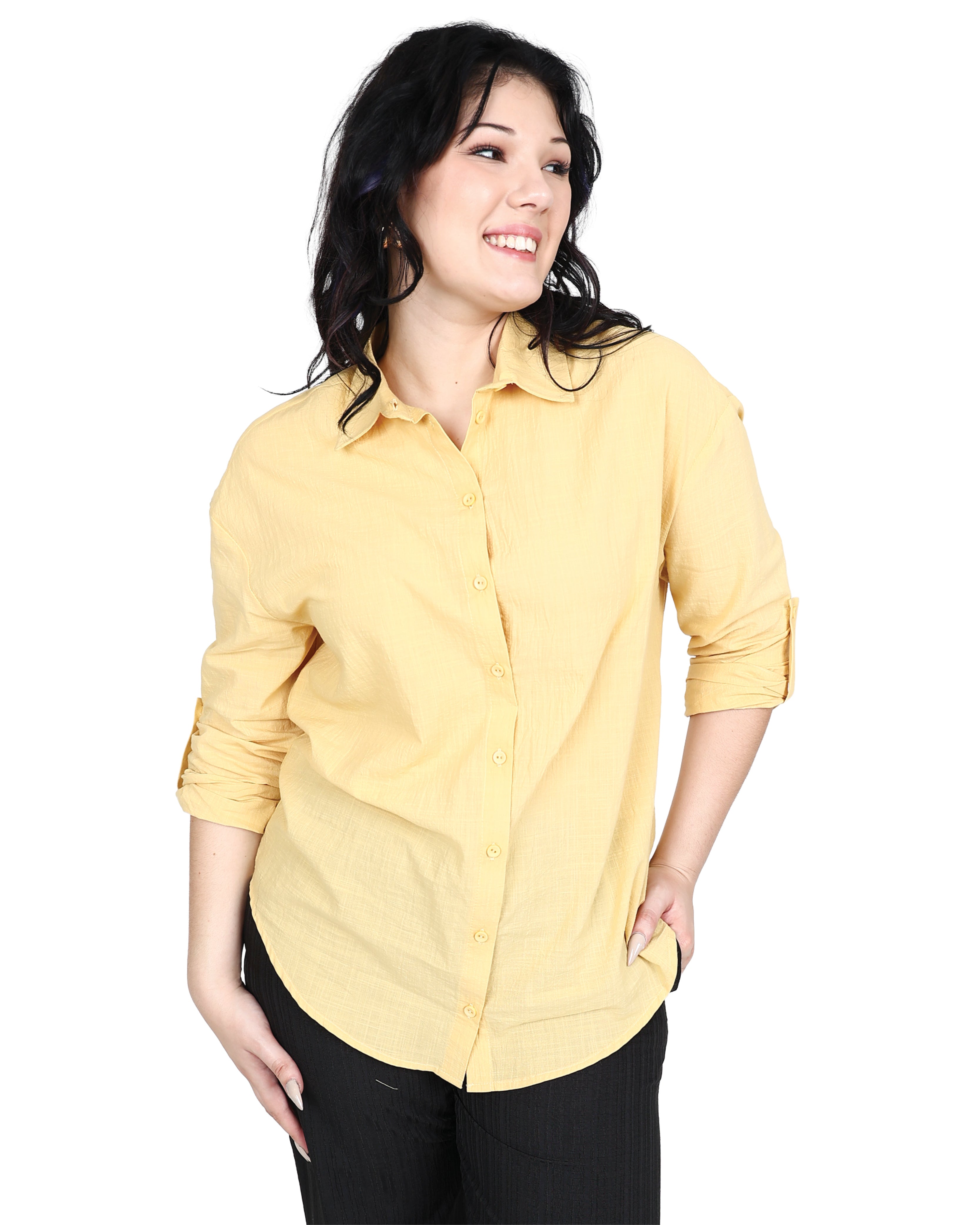 Butter Yellow Long Sleeve Voile Shirt