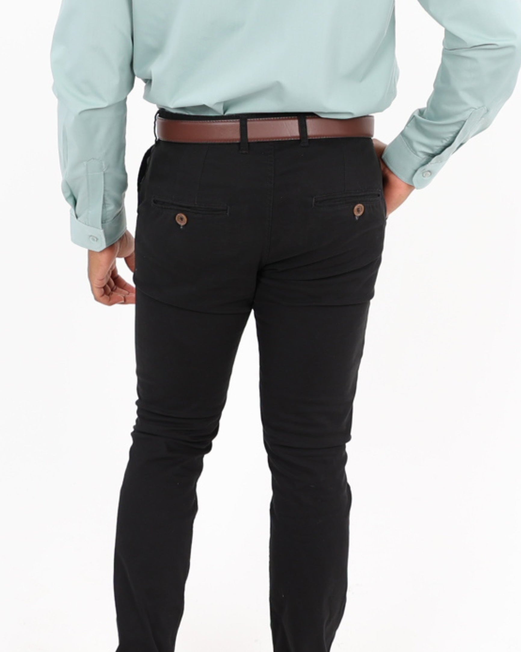 Skinny Fit Black Stretch Chinos