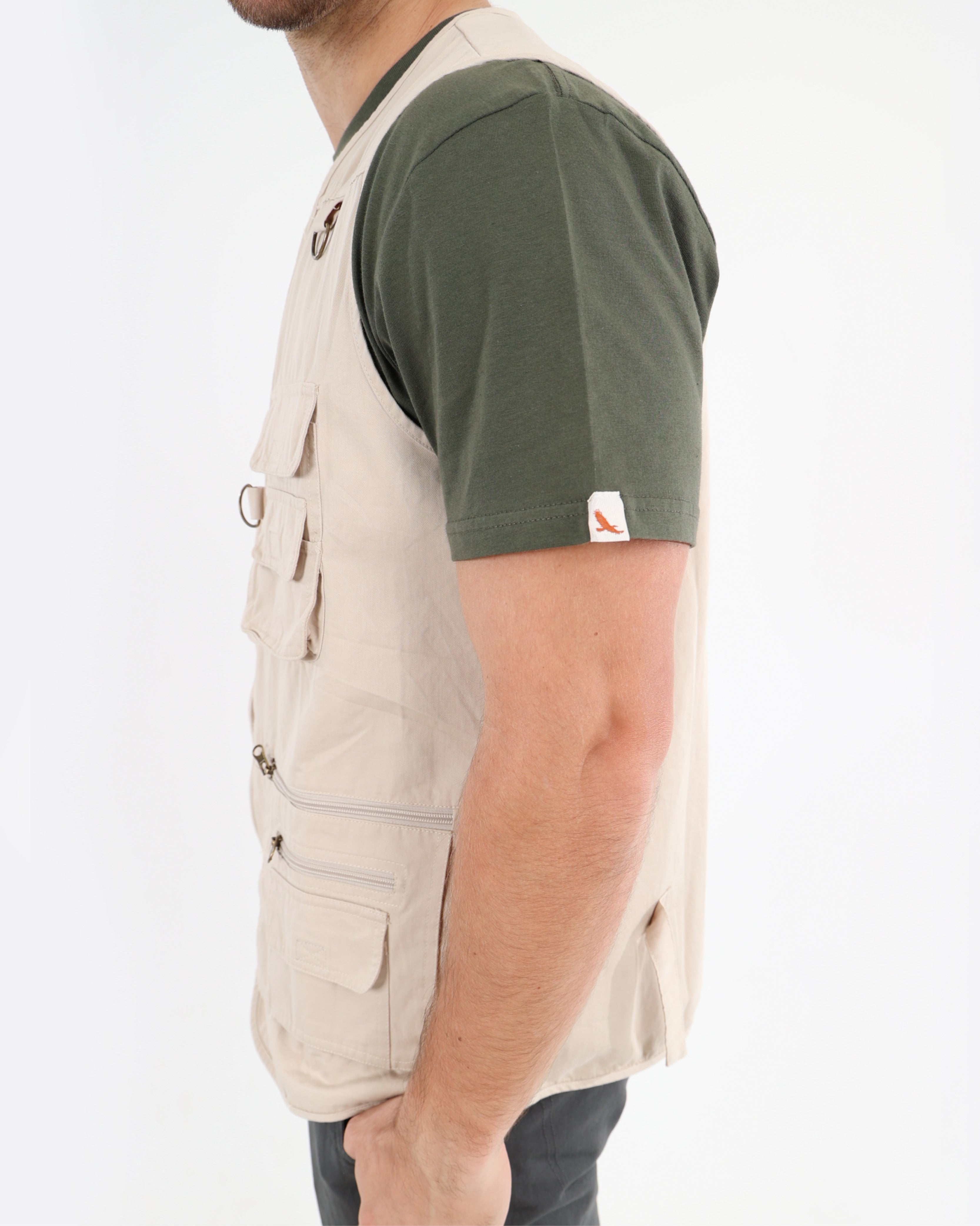 Okavango Sleeveless Stone Multi Pocket Fishing Jacket