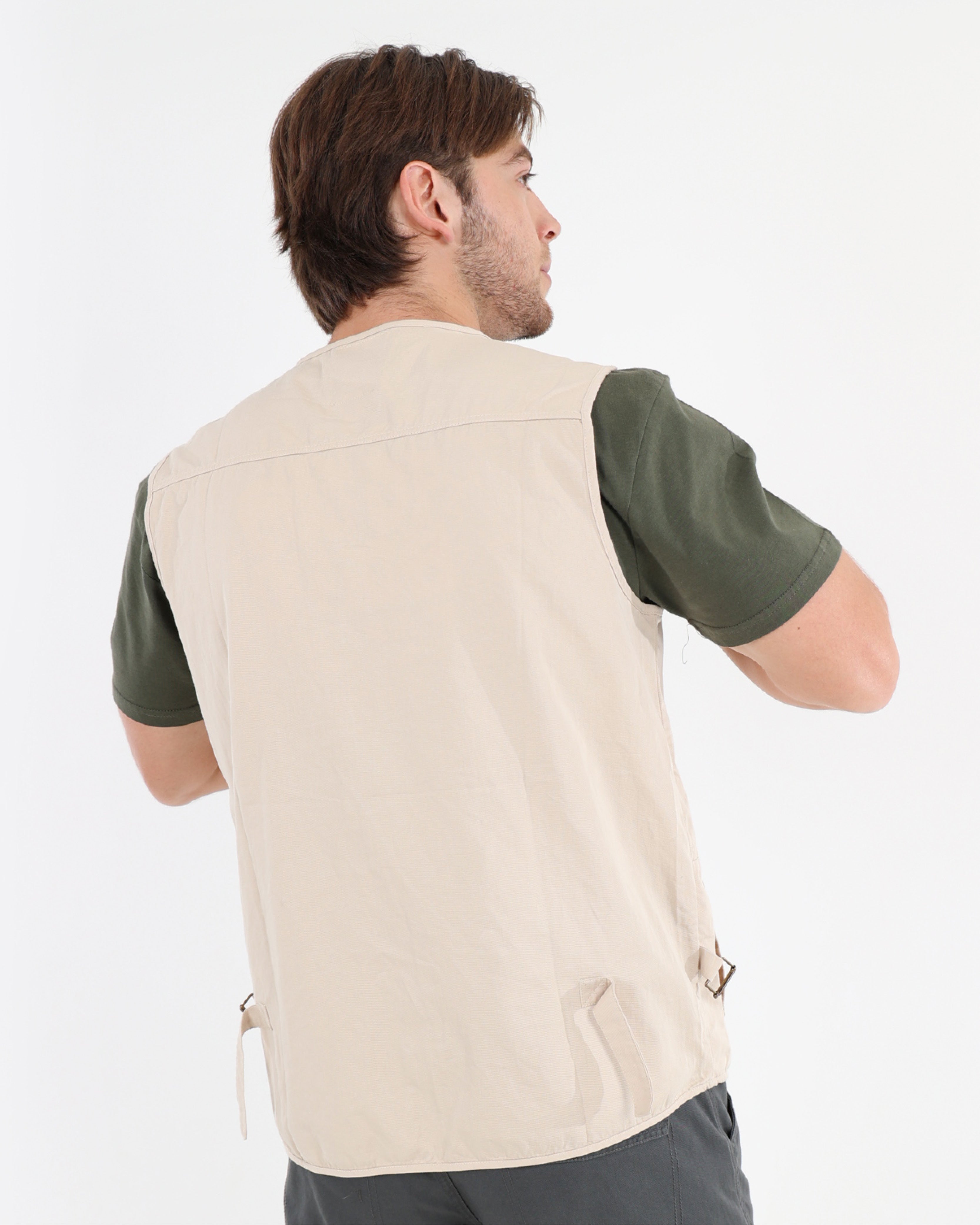 Okavango Sleeveless Stone Multi Pocket Fishing Jacket