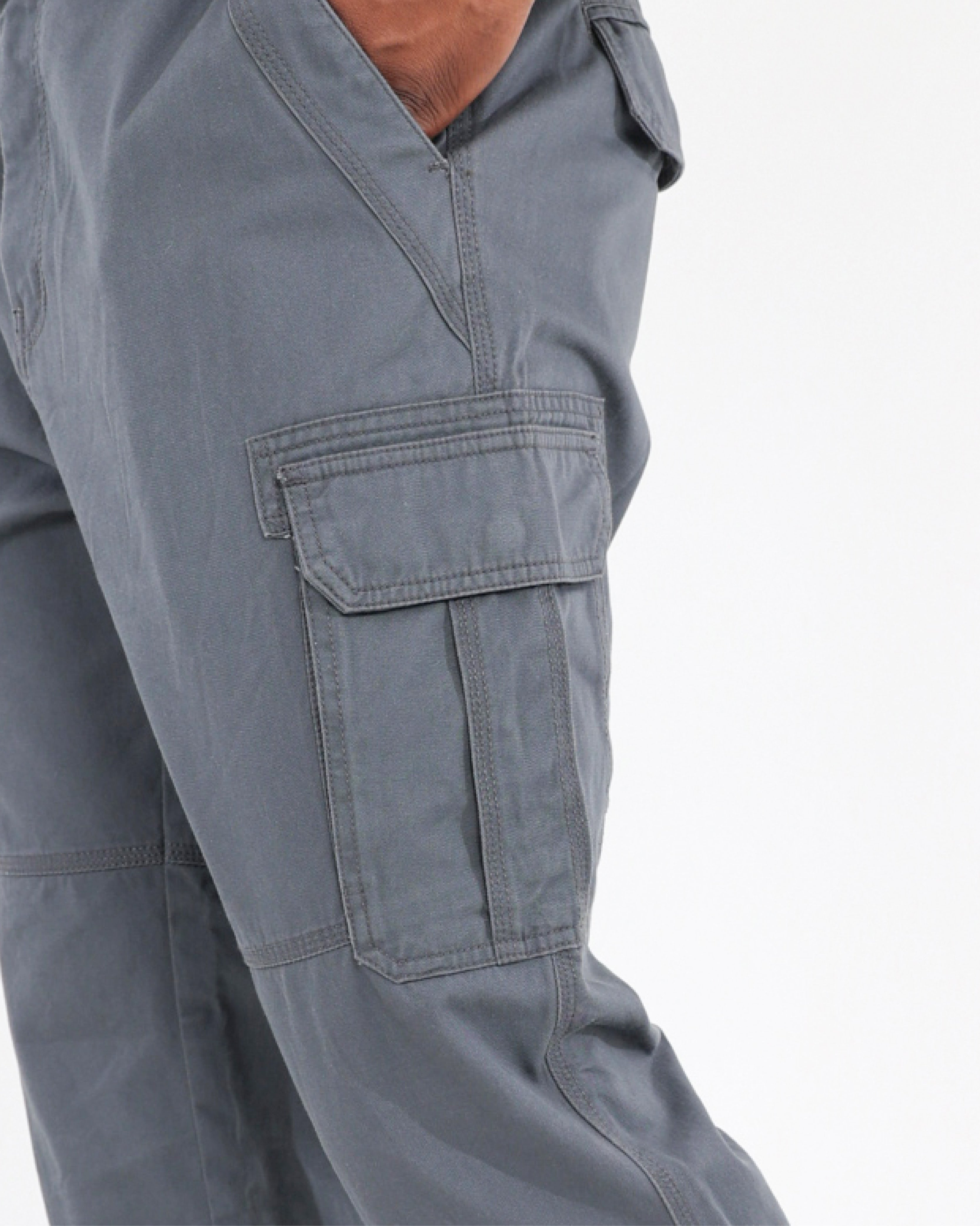 Okavango Grey Cotton Cargo Pants