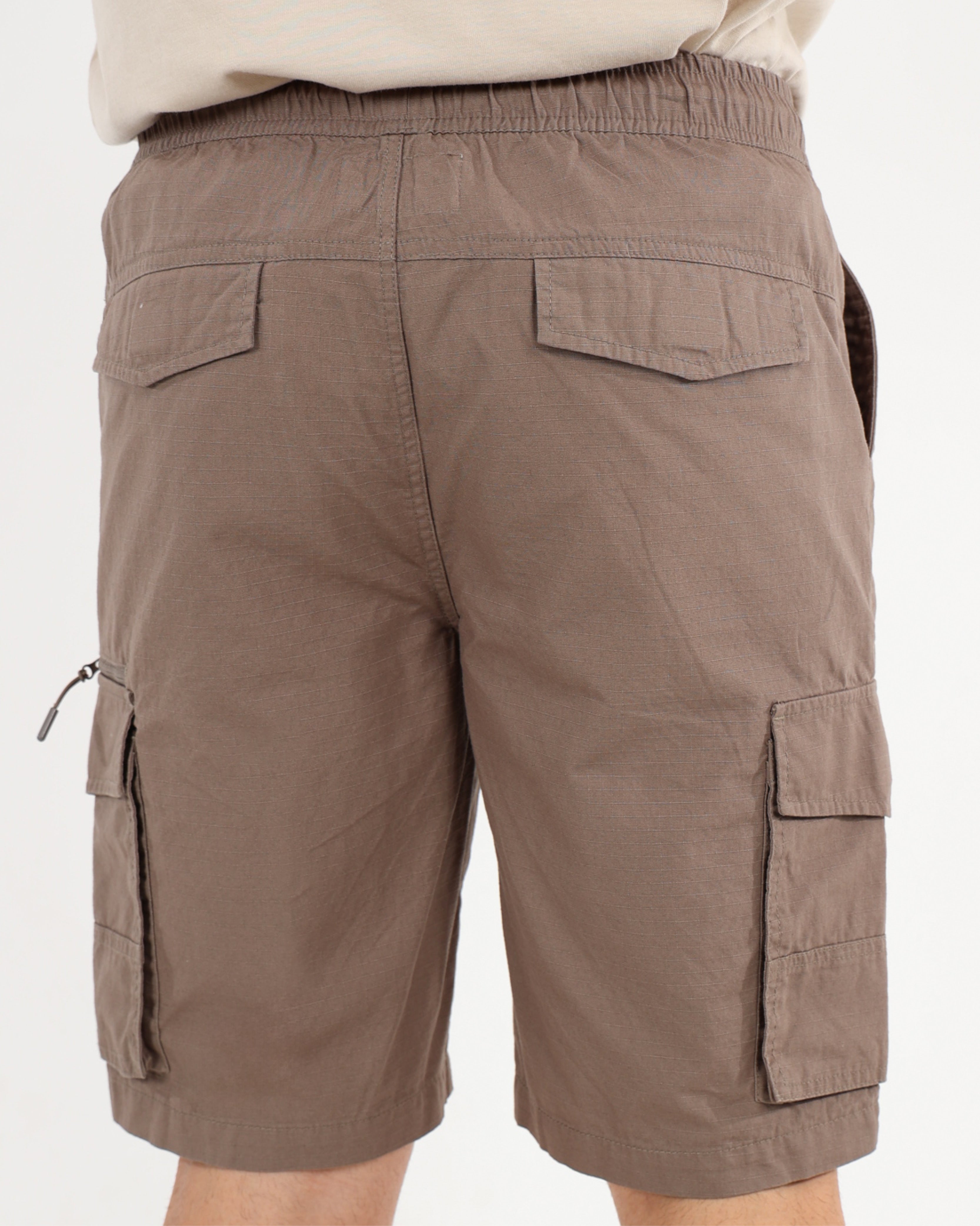 Outdoor Pull Up Taupe Cargo Shorts