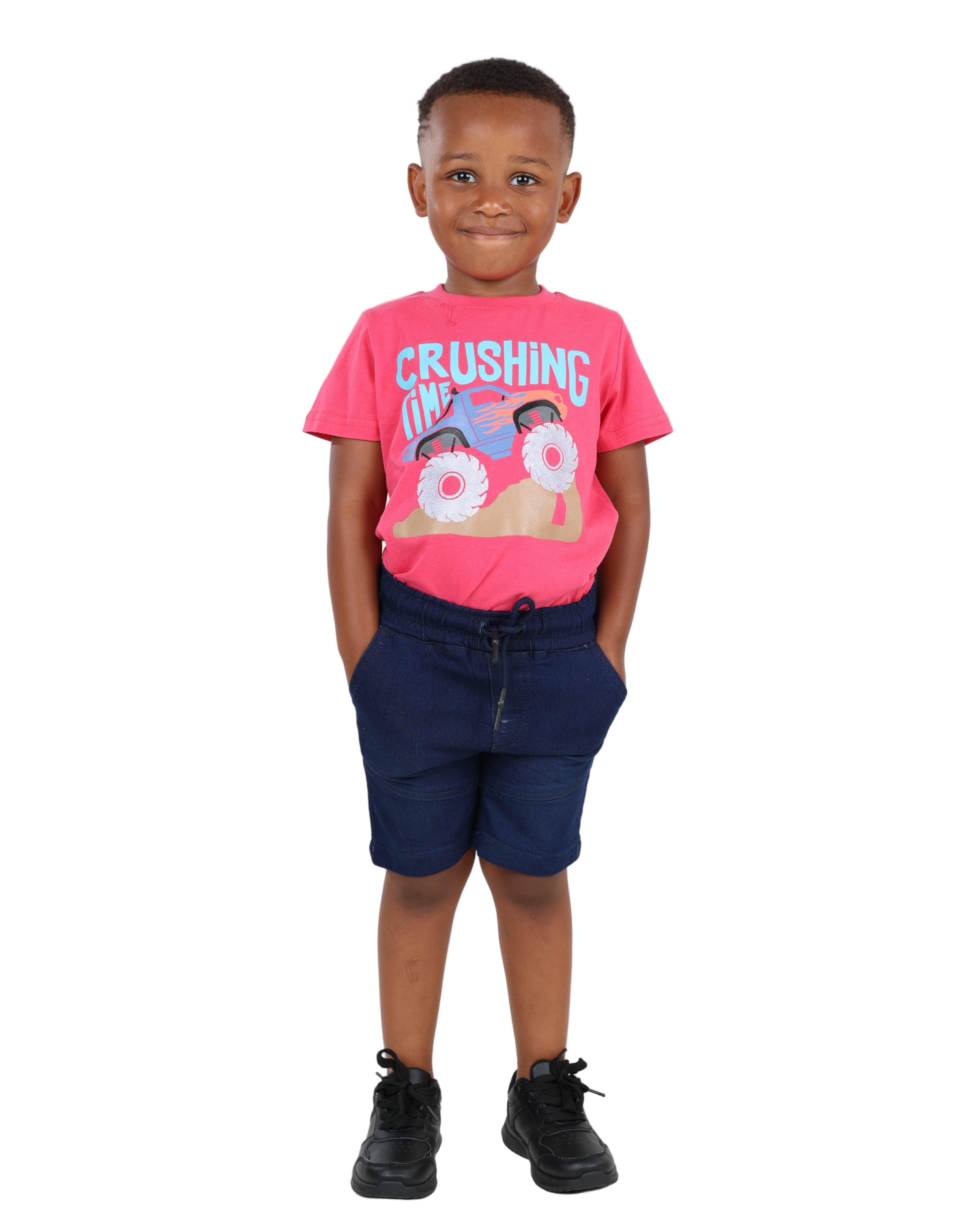 Medium Indigo Soft Touch Slim Fit Denim Shorts