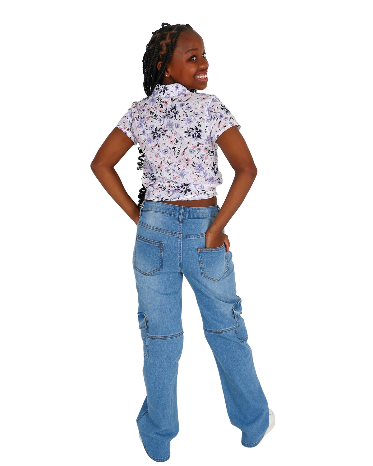 Light Indigo Cargo Jeans