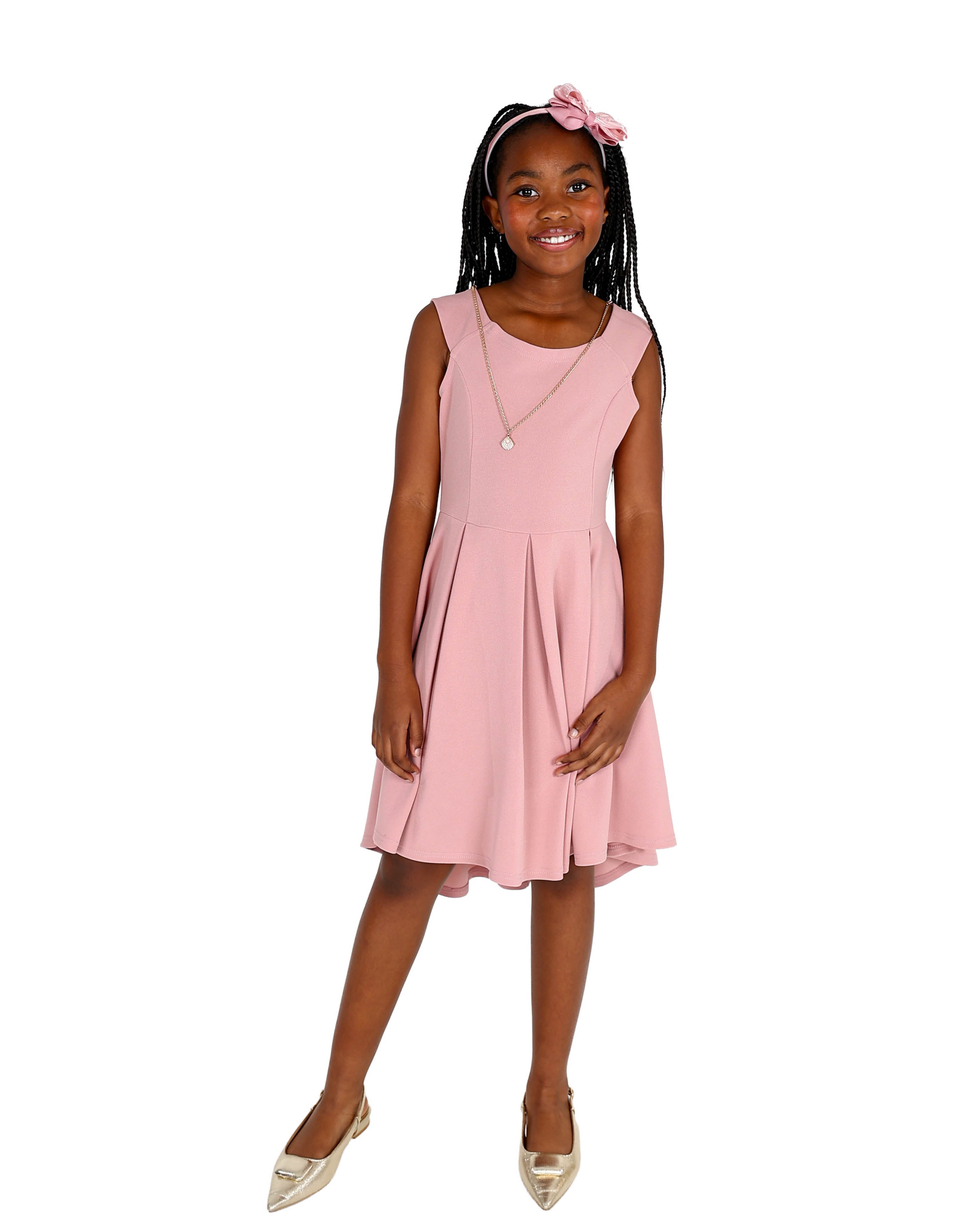Sleeveless Pleated High-Low Party Dress