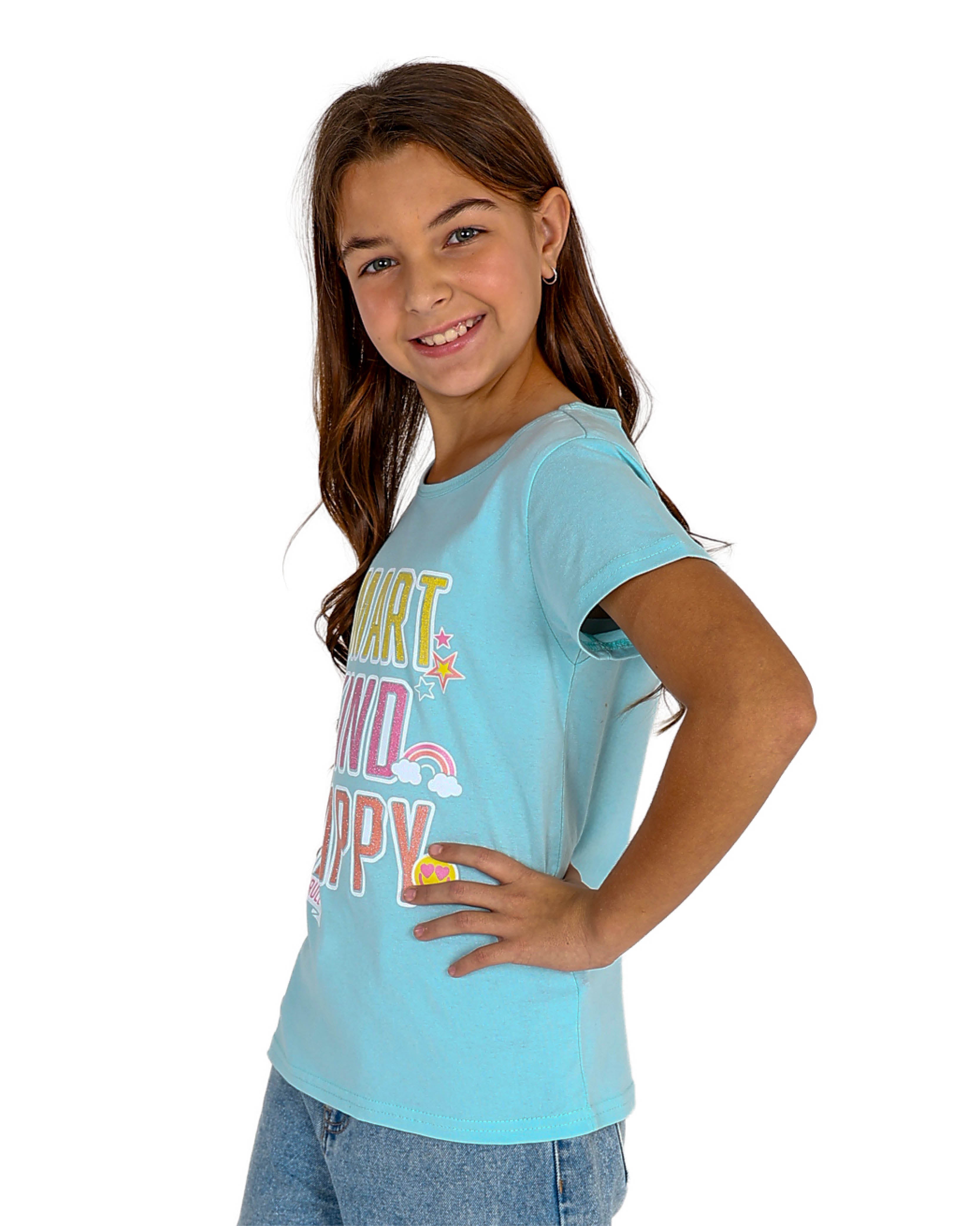 Short Sleeve Smart, Kind, Happy Graphic Print T-Shirt