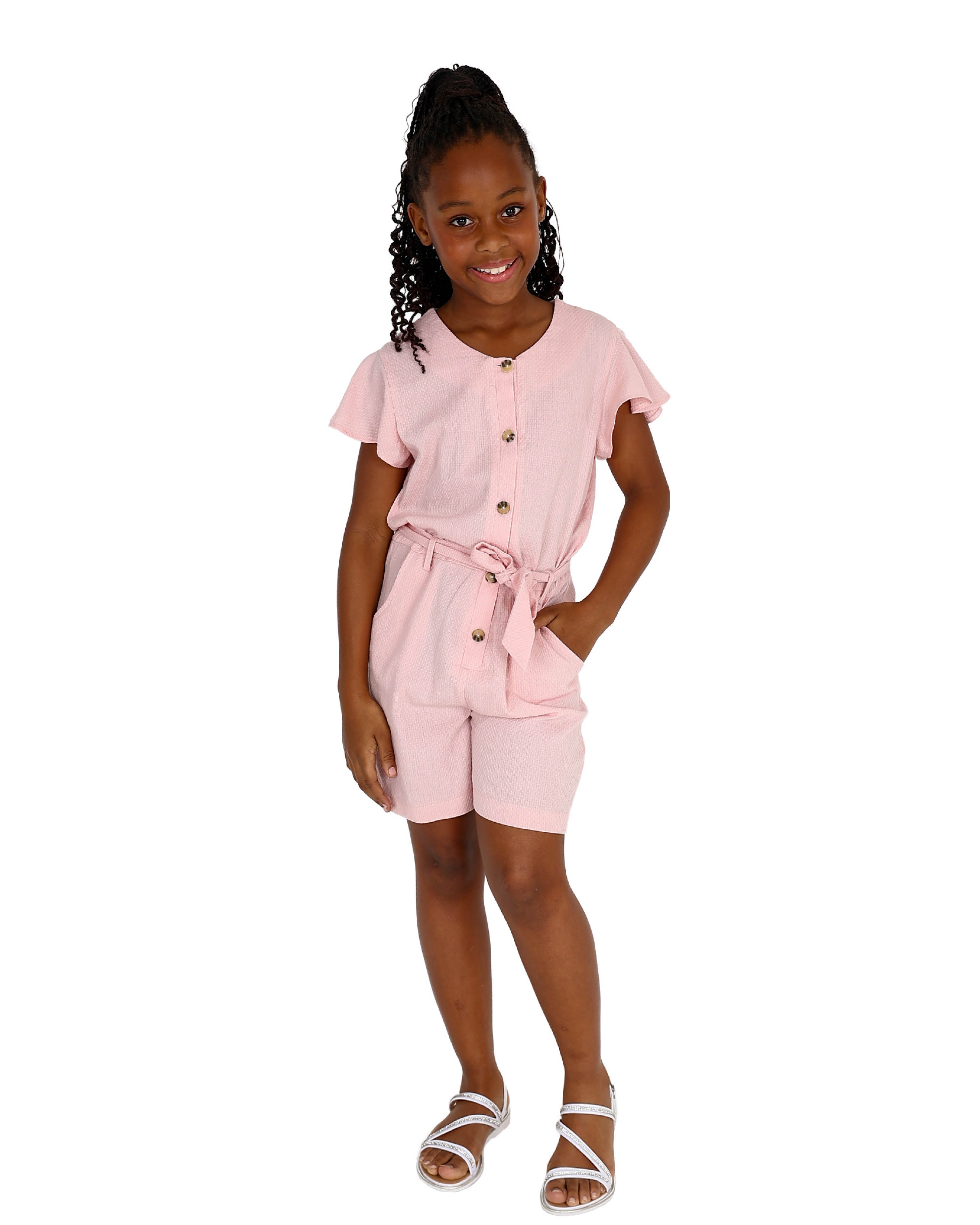 Pink Short Sleeve Shortall