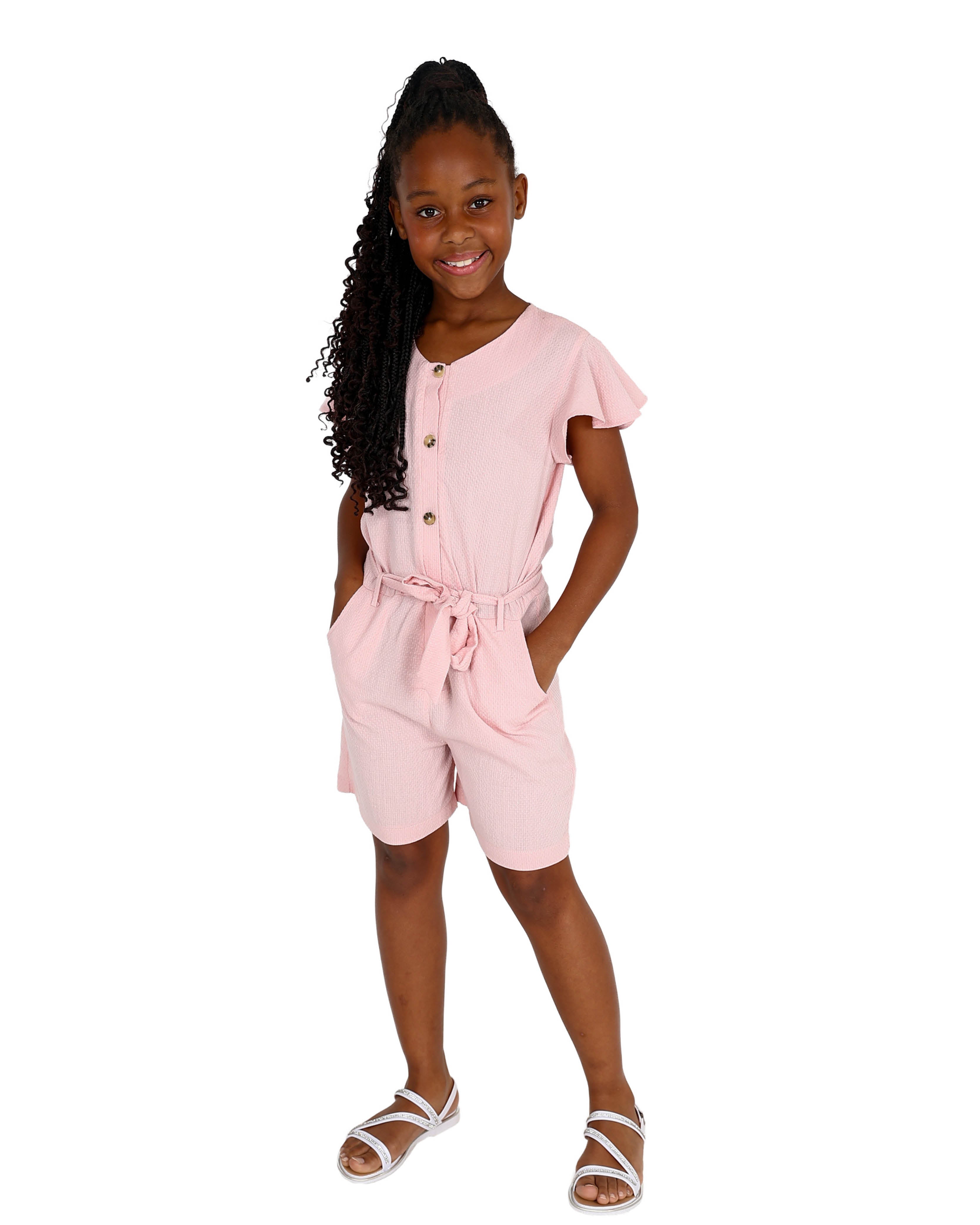 Pink Short Sleeve Shortall