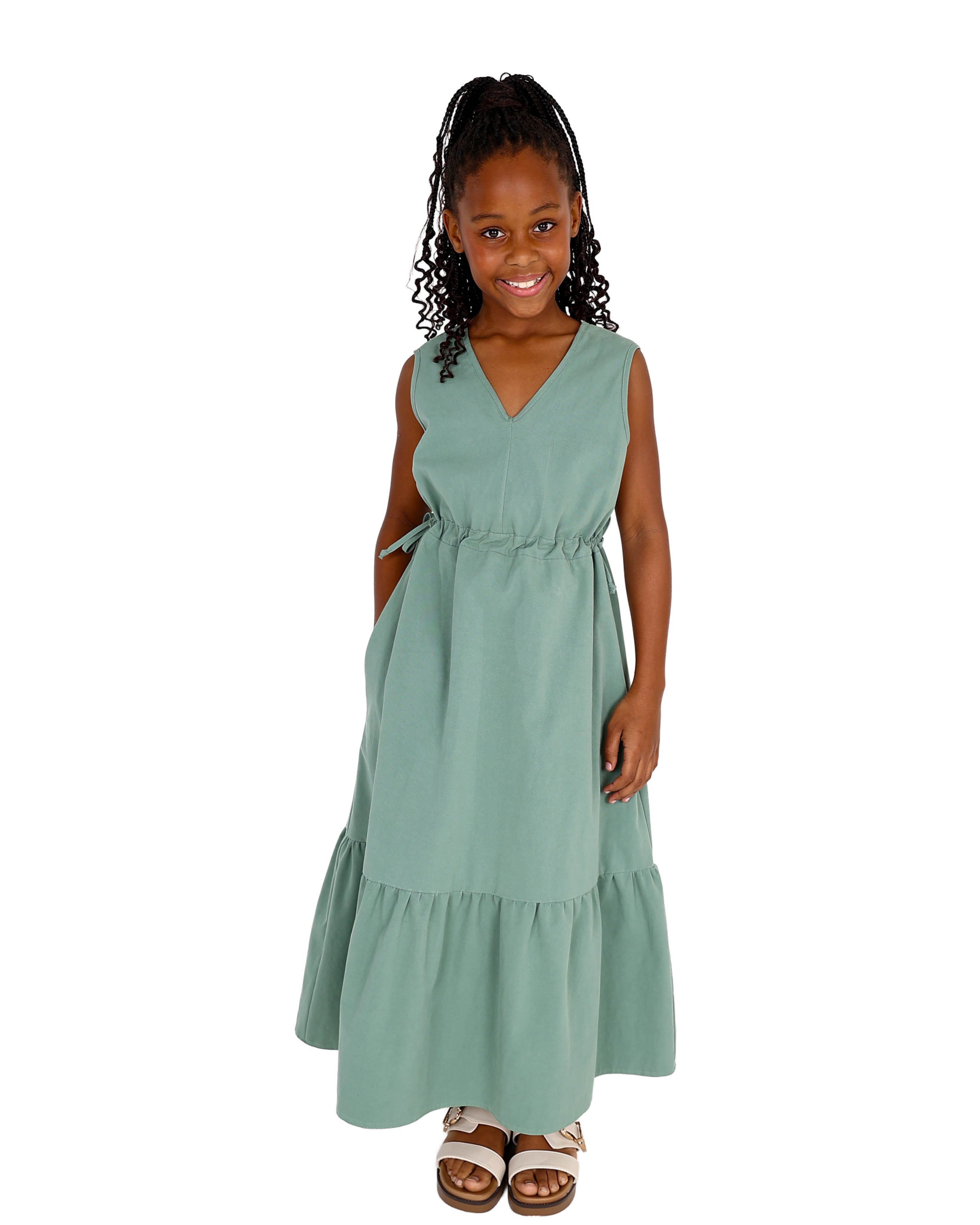 Elasticated Waist Sleeveless Maxi Dress