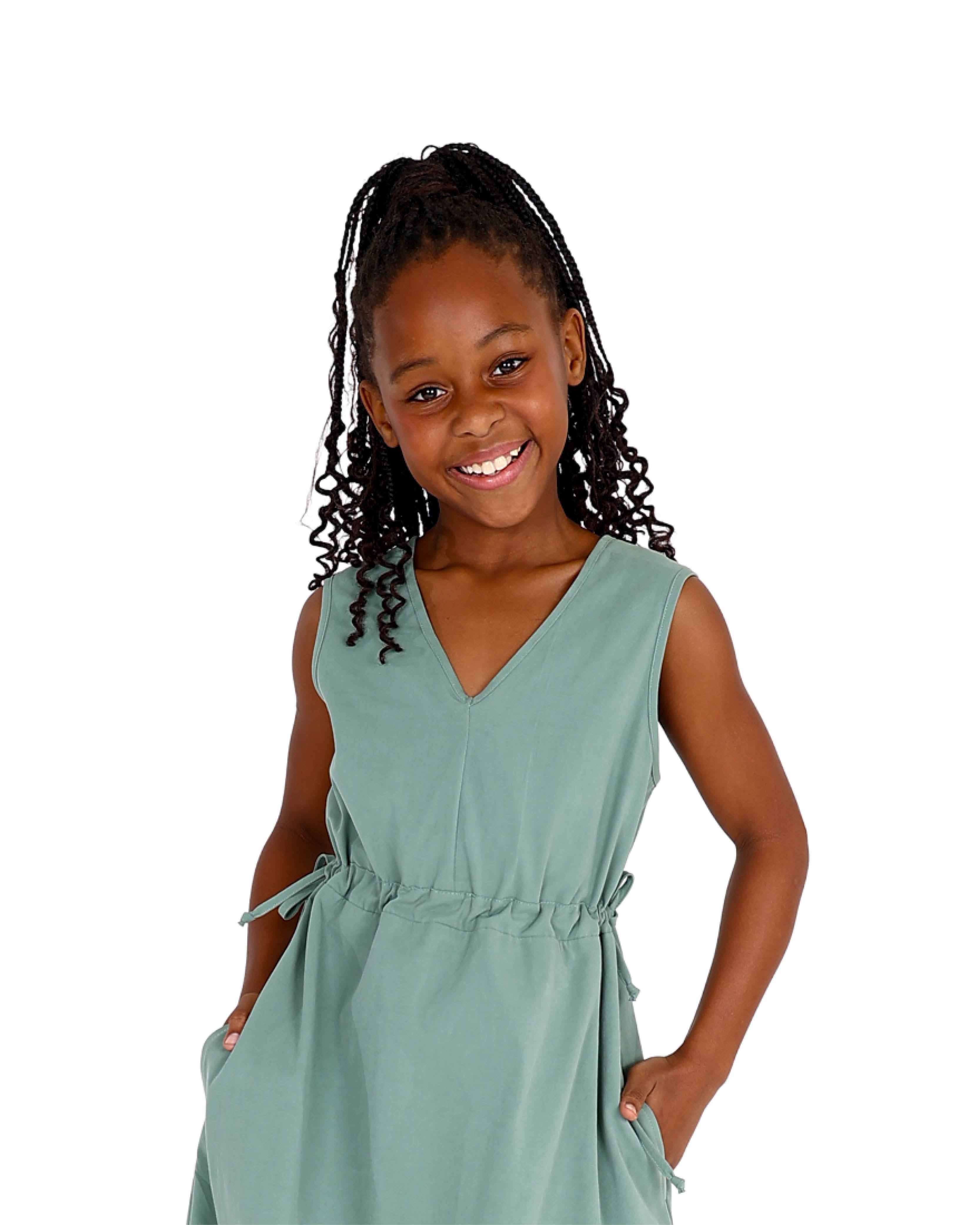 Elasticated Waist Sleeveless Maxi Dress