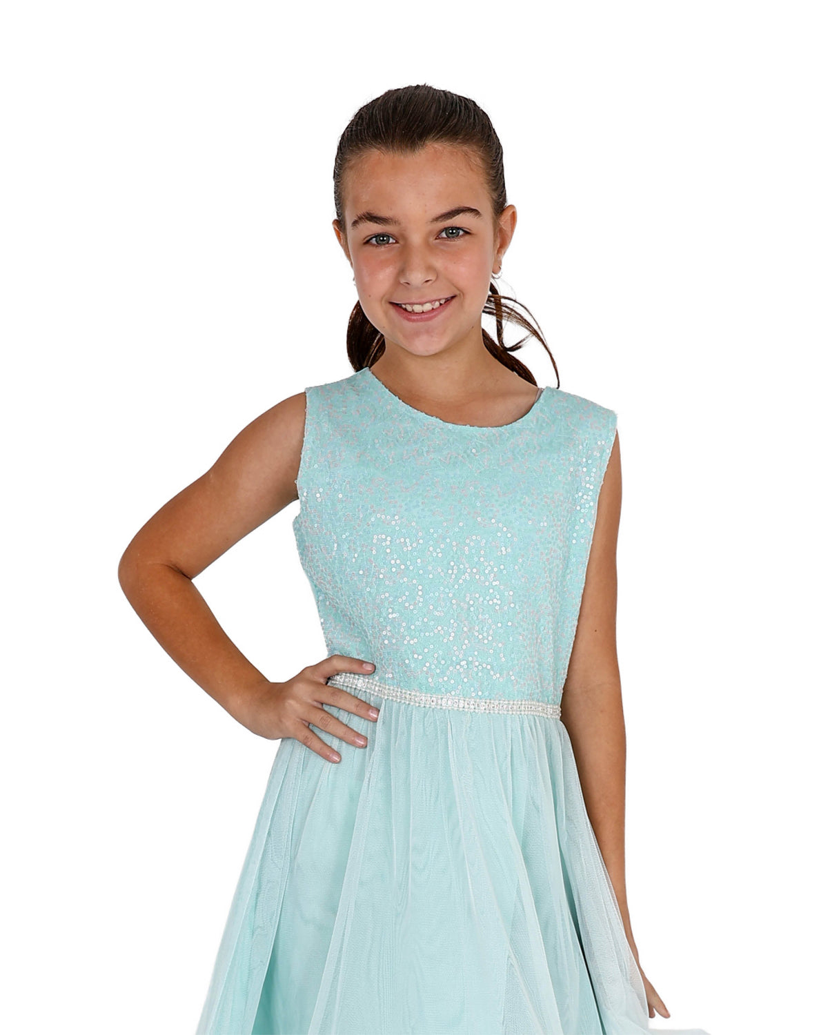 Sequin Bodice Tulle Party Dress