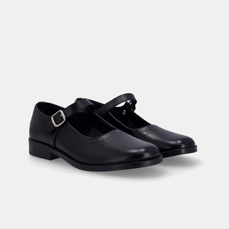 Toughees Pearl Girls One Bar School Shoes